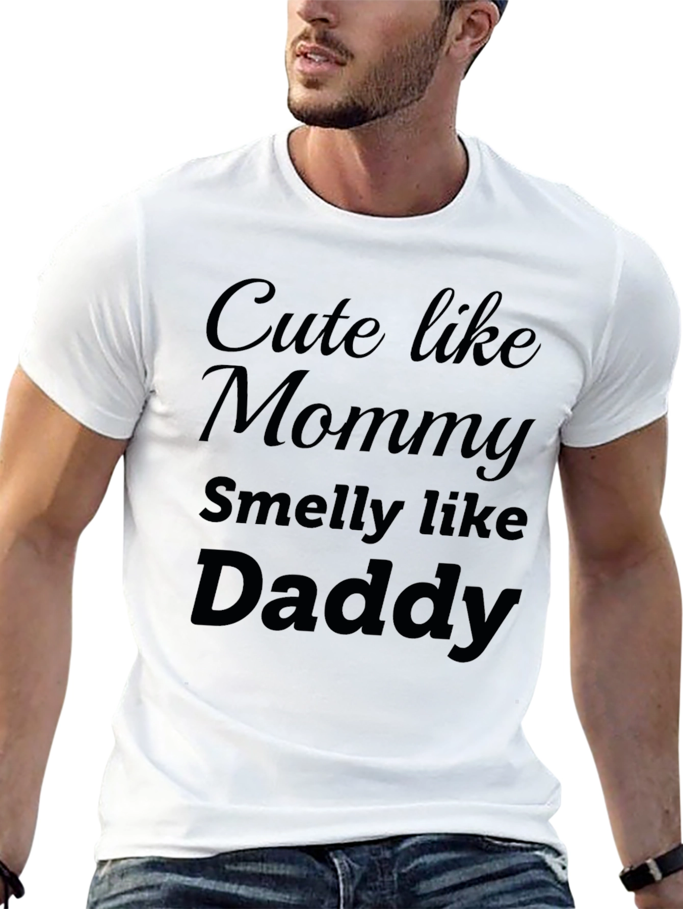 Cute Like Mommy Smelly Like Daddy Black T-Shirt