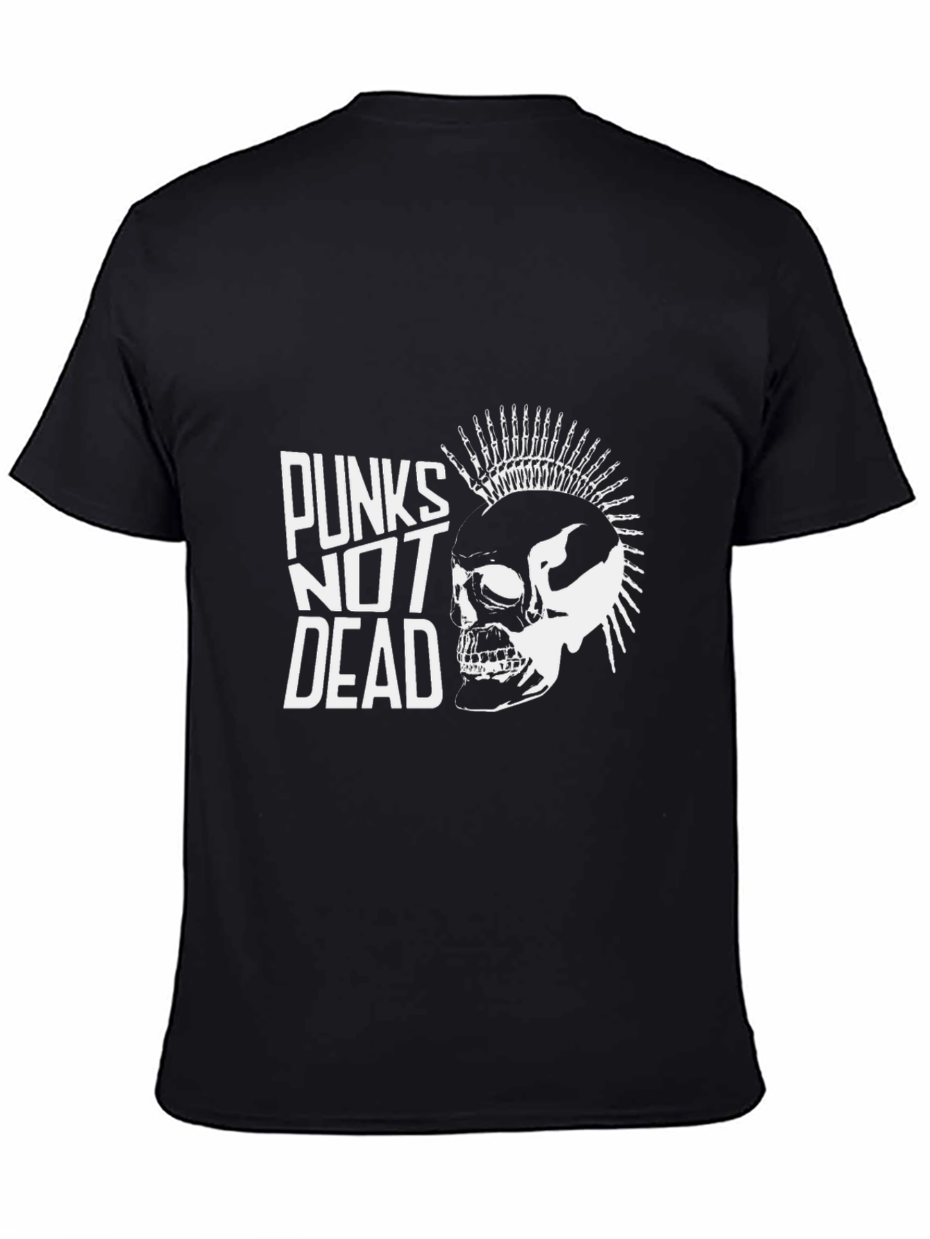Punks Not Dead Graphic Tee - Skull Mohawk