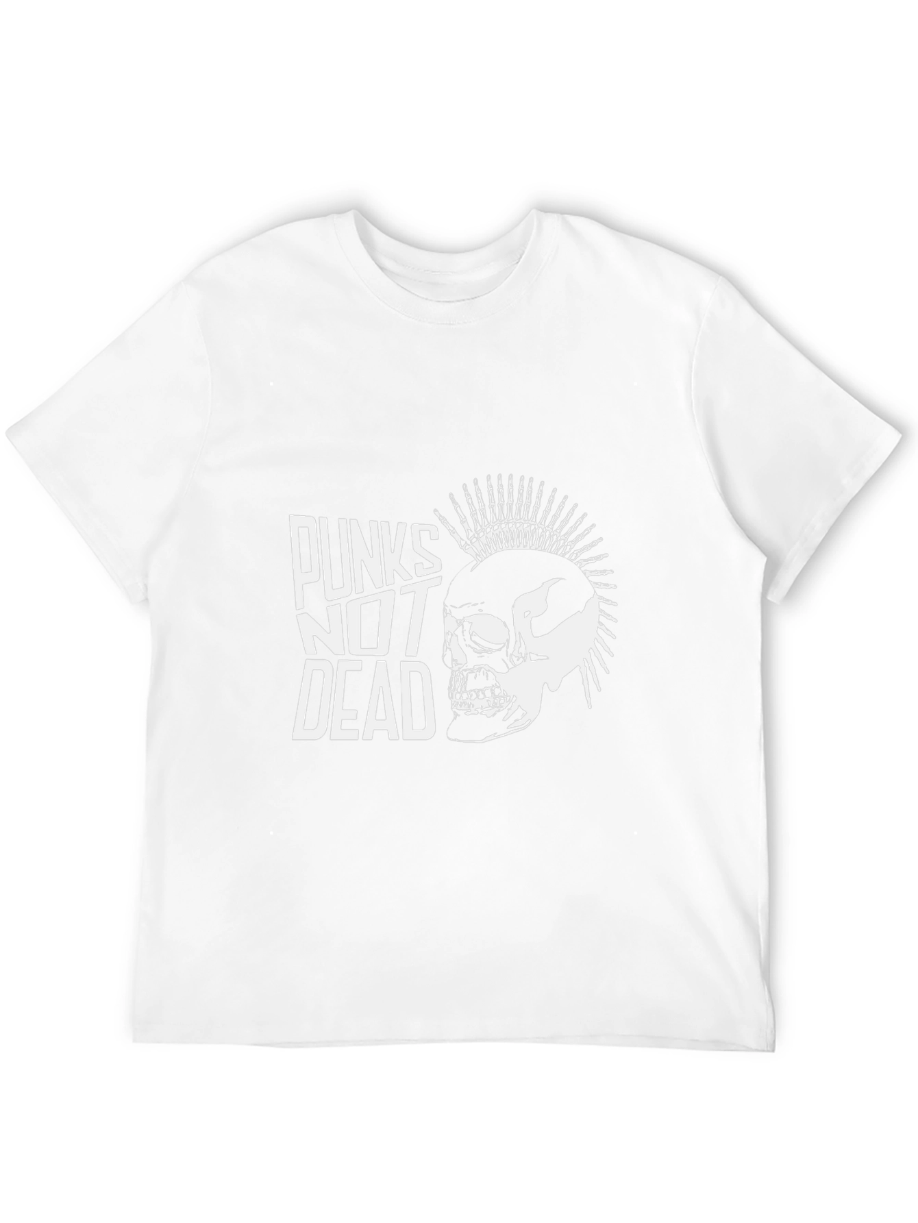 Punks Not Dead Graphic Tee - Skull Mohawk