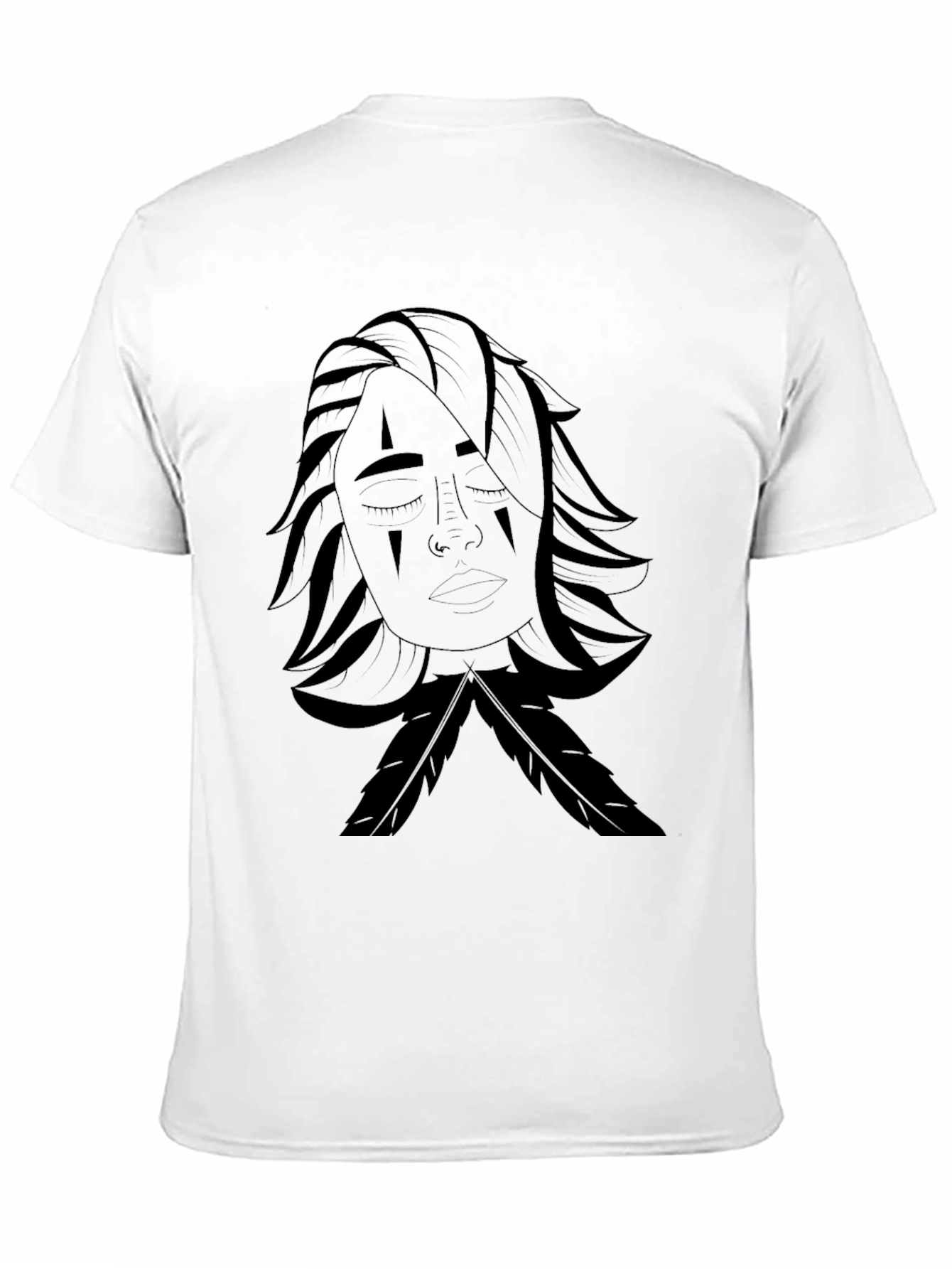 Black T-Shirt with Indigenous Woman Graphic
