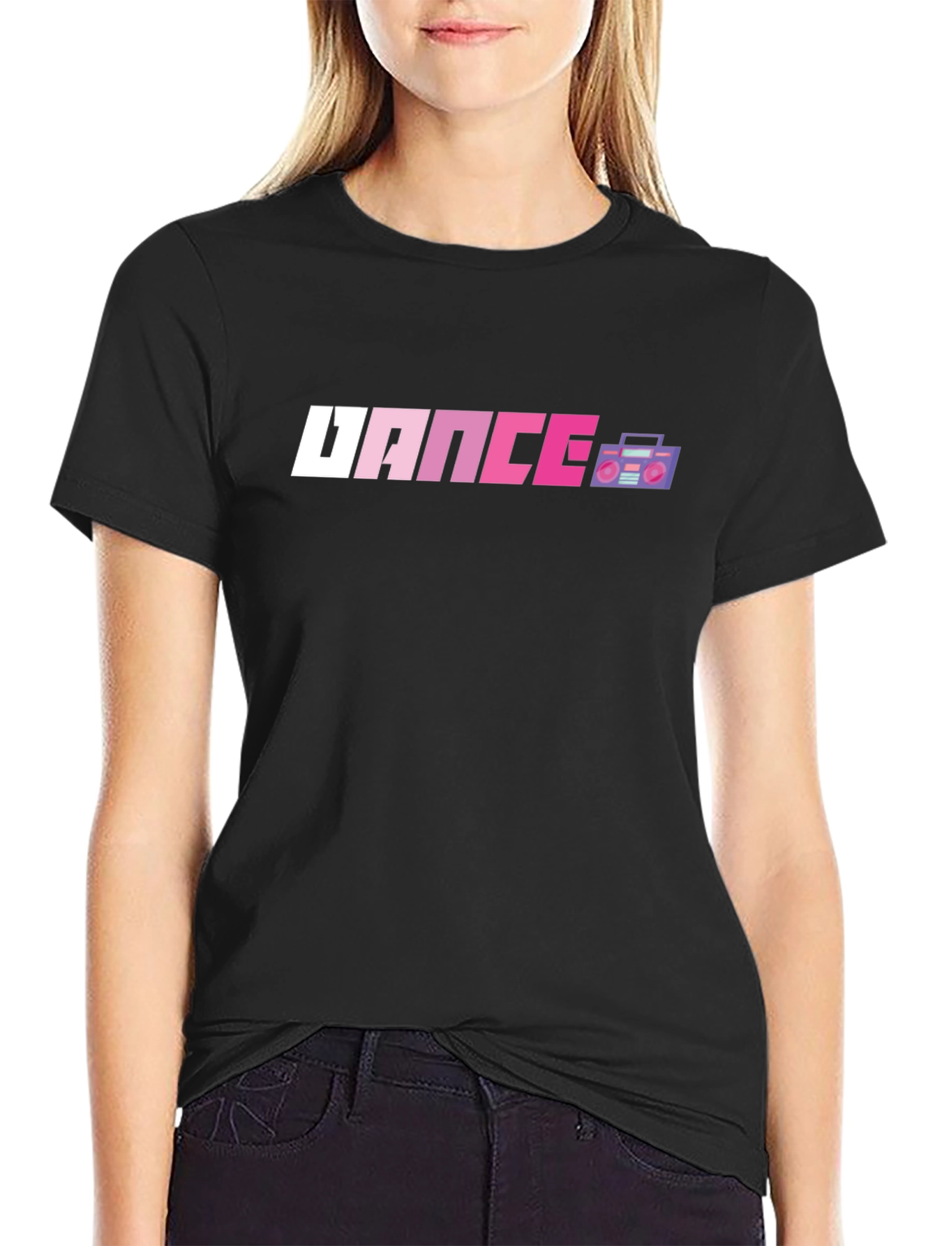 Retro Dance Graphic Tee - Black