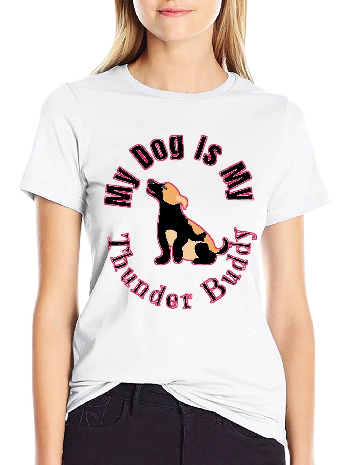My Dog is My Thunder Buddy Black T-Shirt