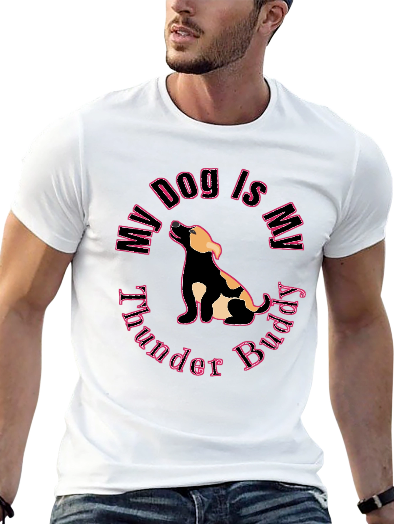 My Dog is My Thunder Buddy Black T-Shirt