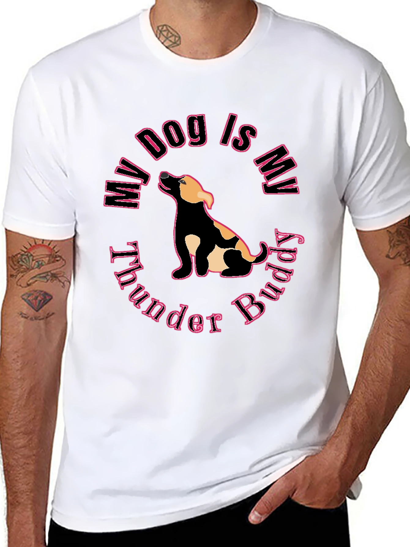 My Dog is My Thunder Buddy Black T-Shirt
