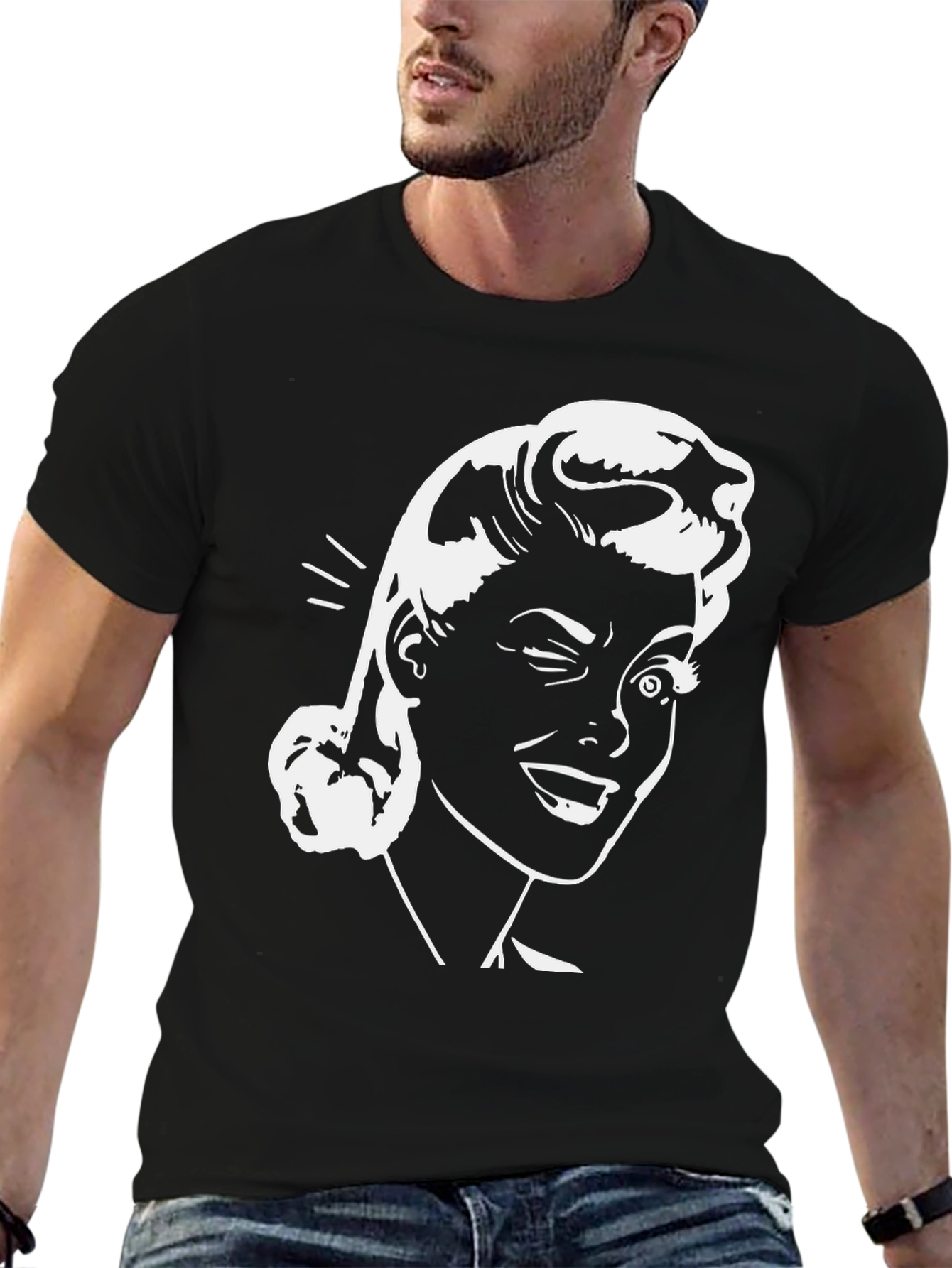 Retro Winking Woman Graphic Tee