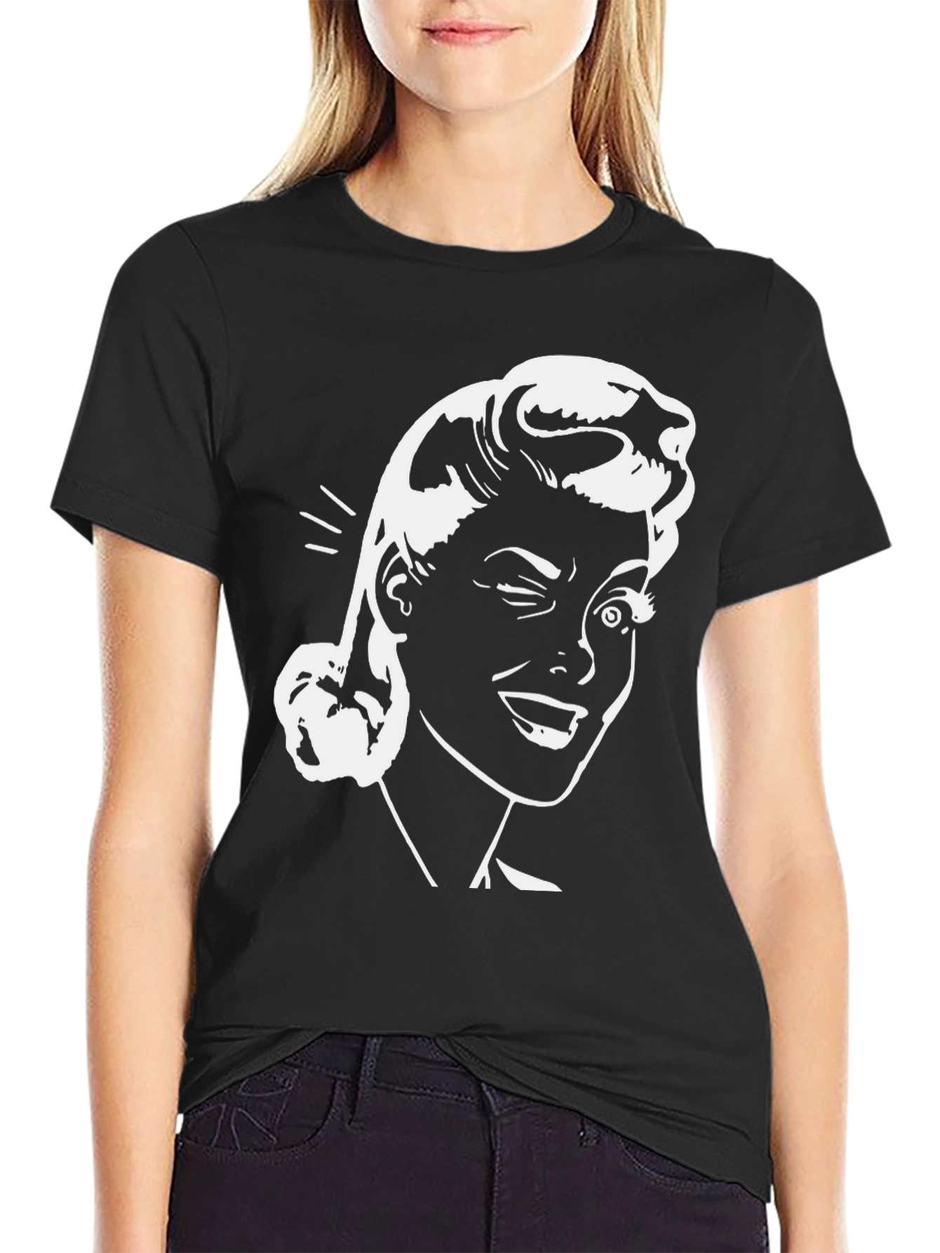 Retro Winking Woman Graphic Tee