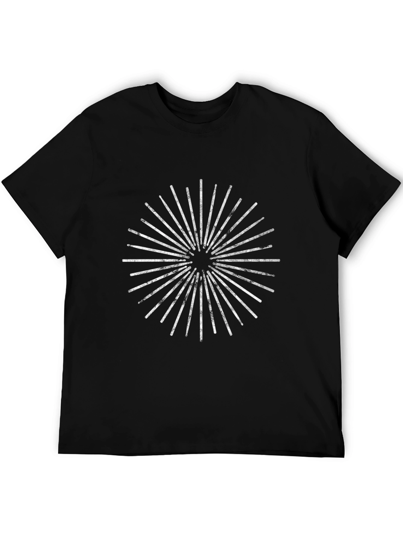 Drum Sticks Burst Graphic Tee - Black Cotton T-Shirt