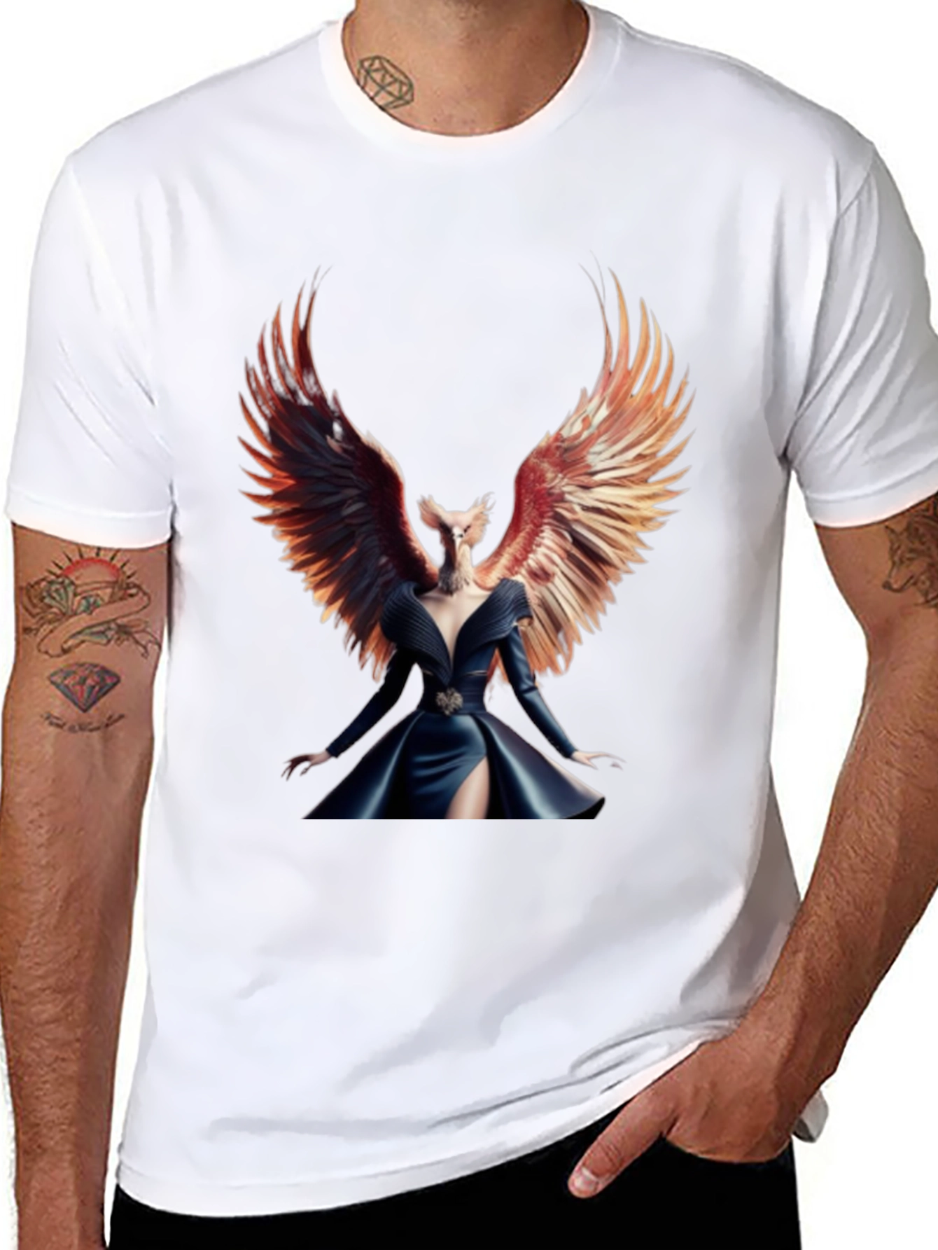 Phoenix Winged Goddess Graphic Tee
