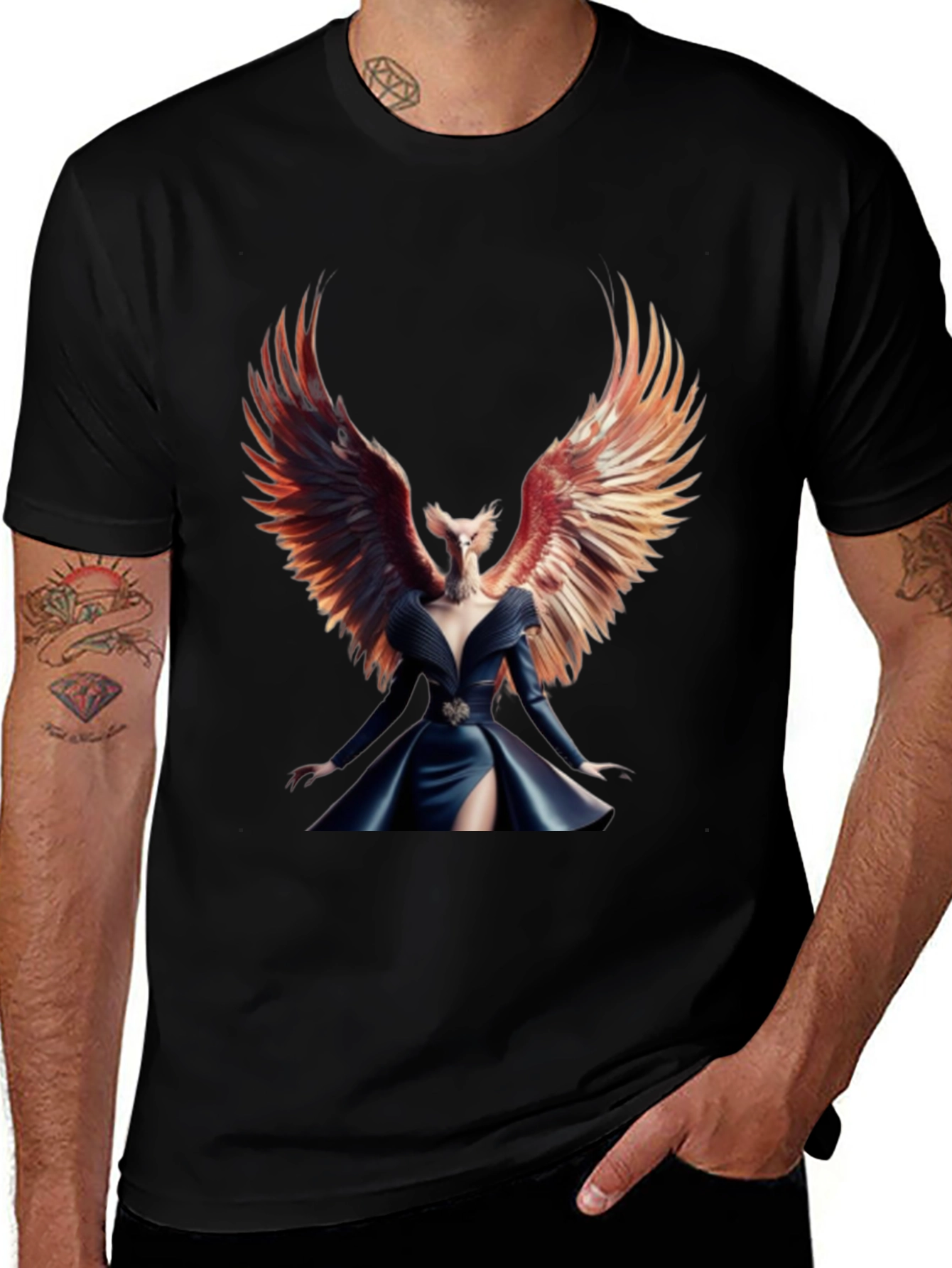 Phoenix Winged Goddess Graphic Tee