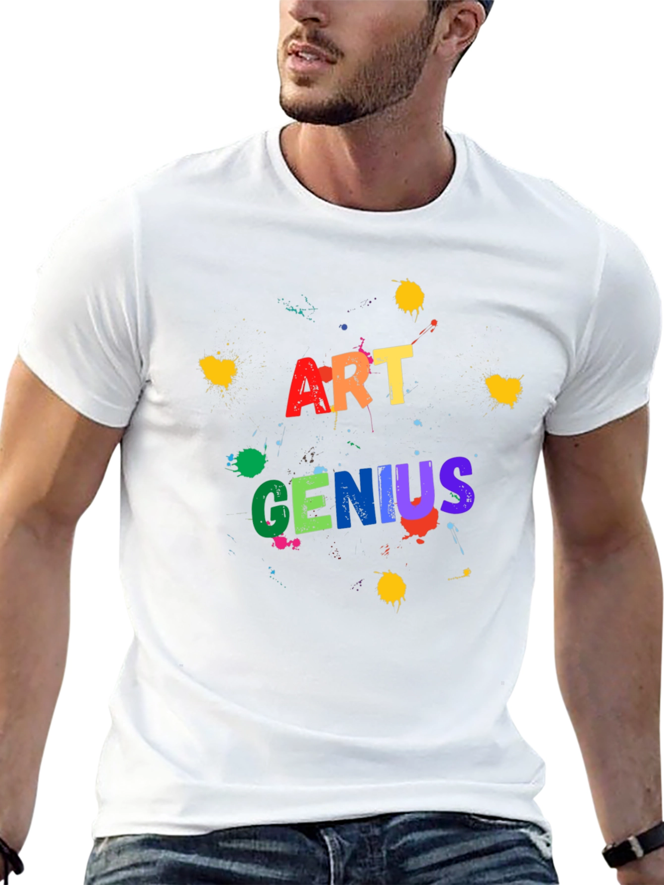 Art Genius Graphic Print Black T-Shirt