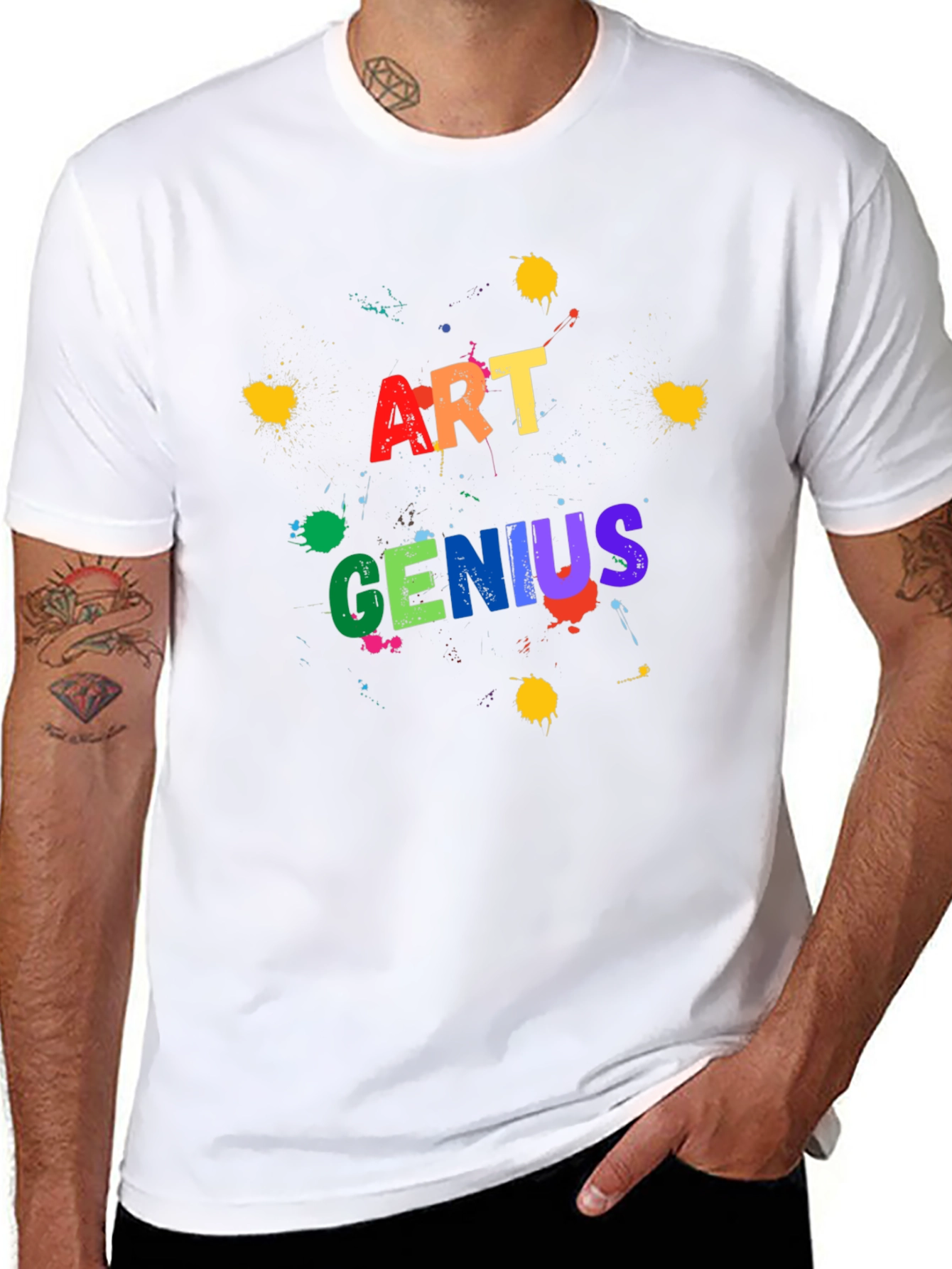 Art Genius Graphic Print Black T-Shirt