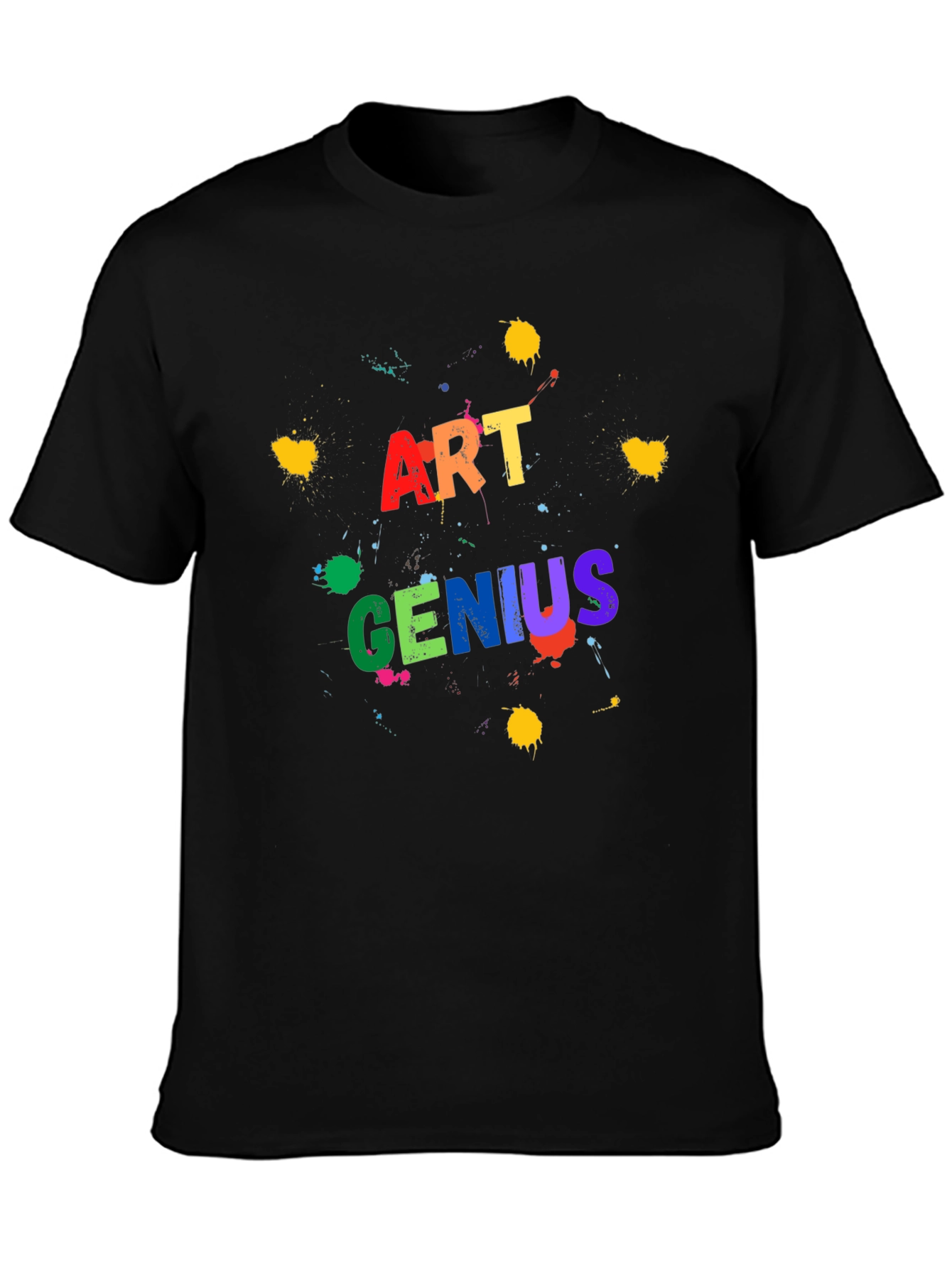 Art Genius Graphic Print Black T-Shirt
