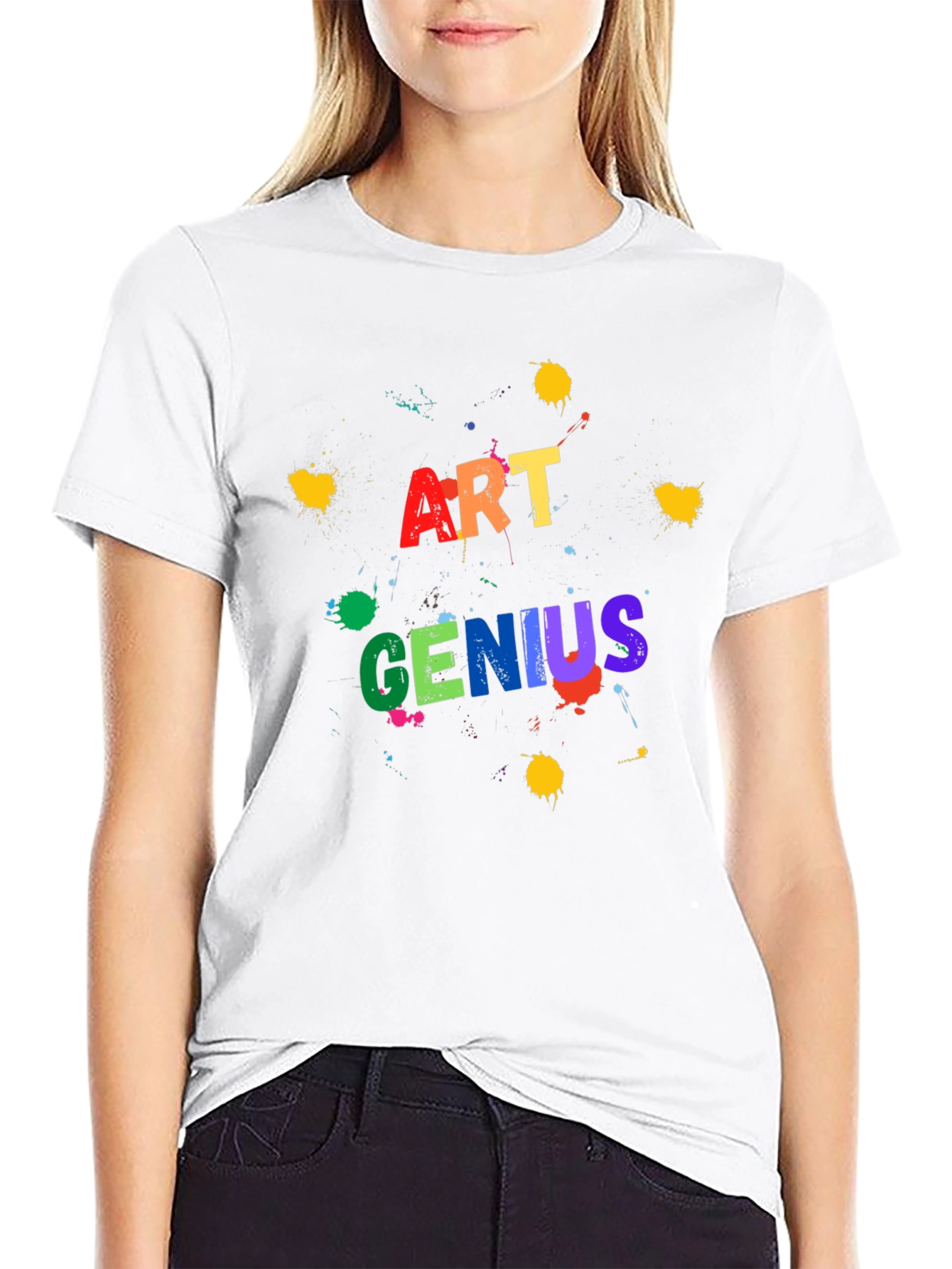 Art Genius Graphic Print Black T-Shirt