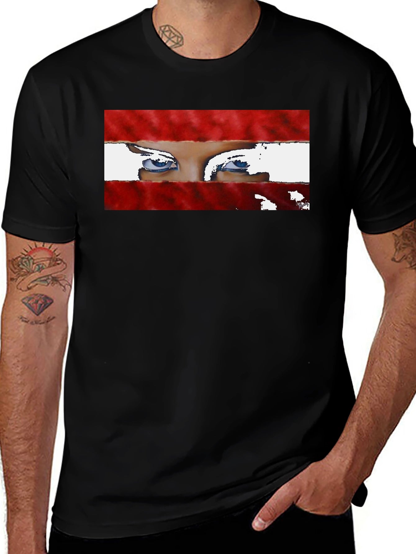 Eyes Graphic Tee - Unique & Stylish Black T-Shirt