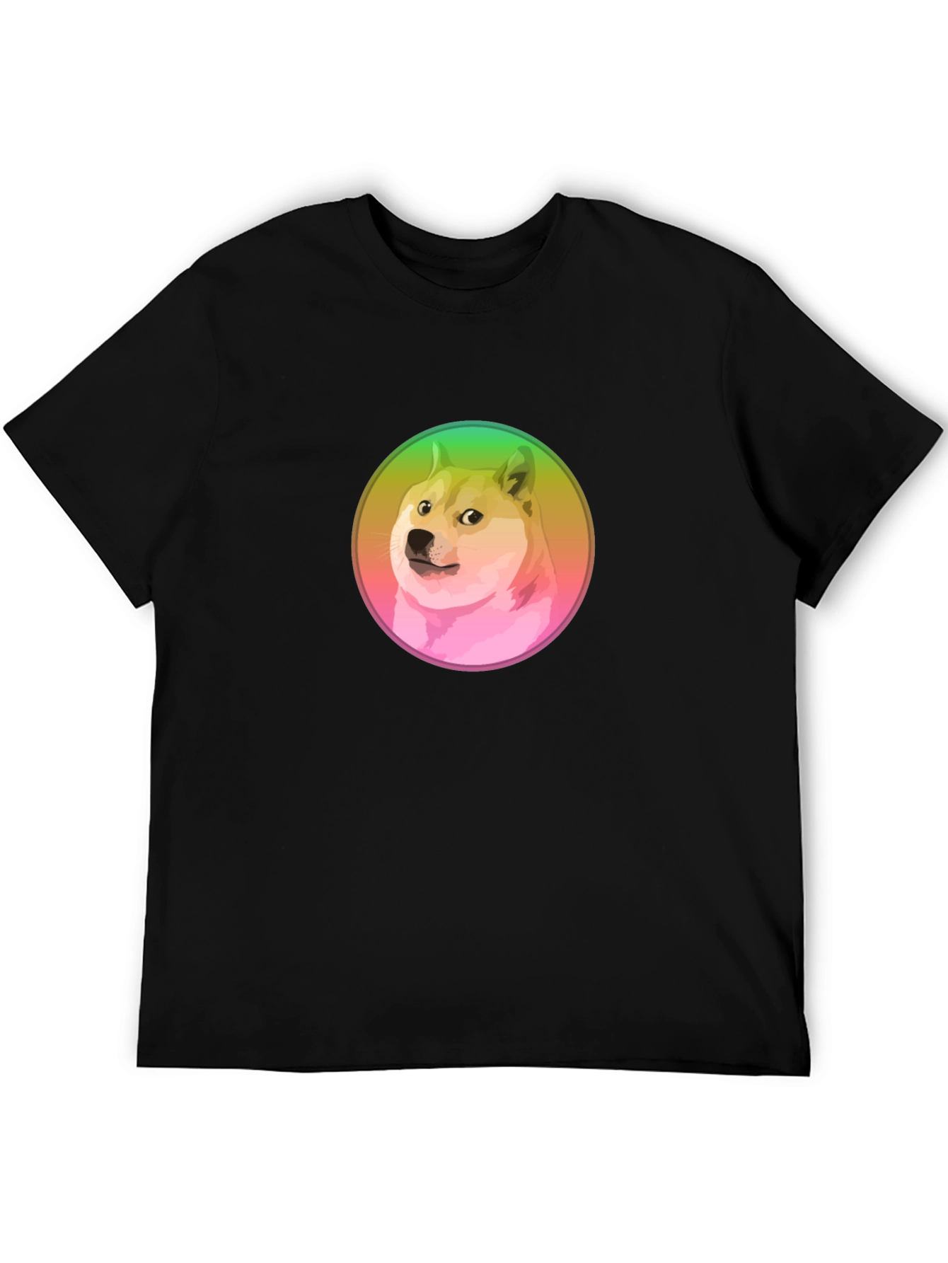 Doge Meme Graphic T-Shirt - Black Crew Neck Tee