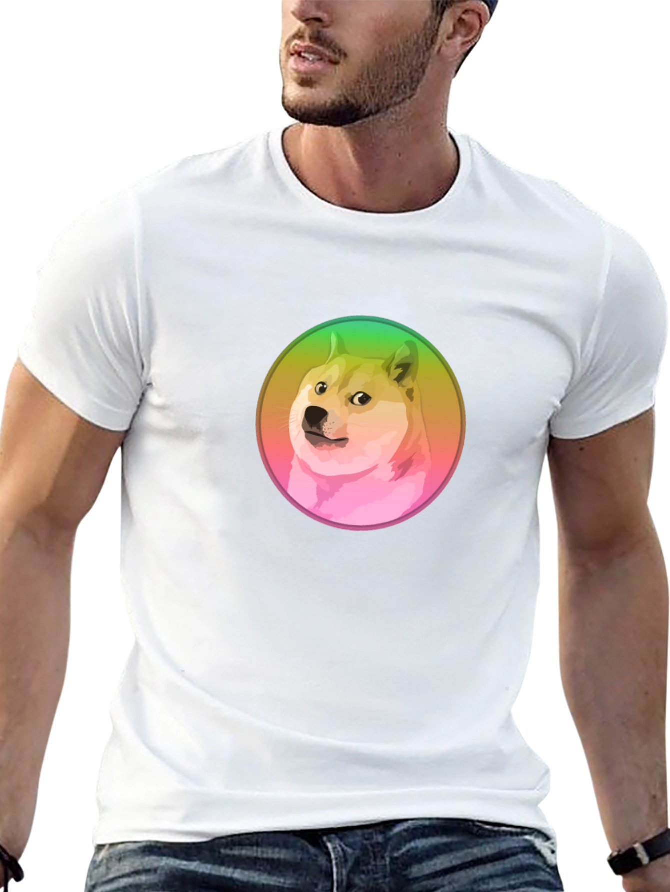 Doge Meme Graphic T-Shirt - Black Crew Neck Tee