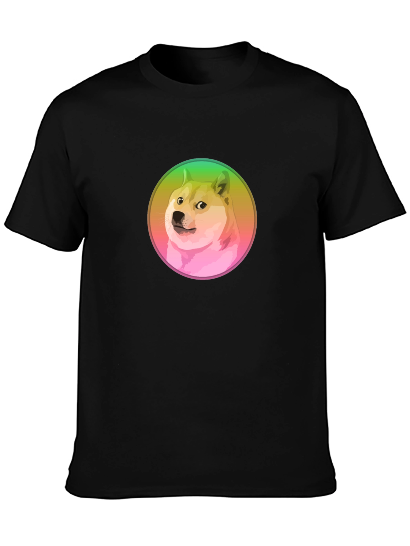 Doge Meme Graphic T-Shirt - Black Crew Neck Tee