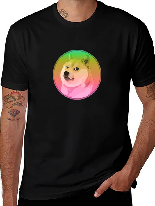 Doge Meme Graphic T-Shirt - Black Crew Neck Tee