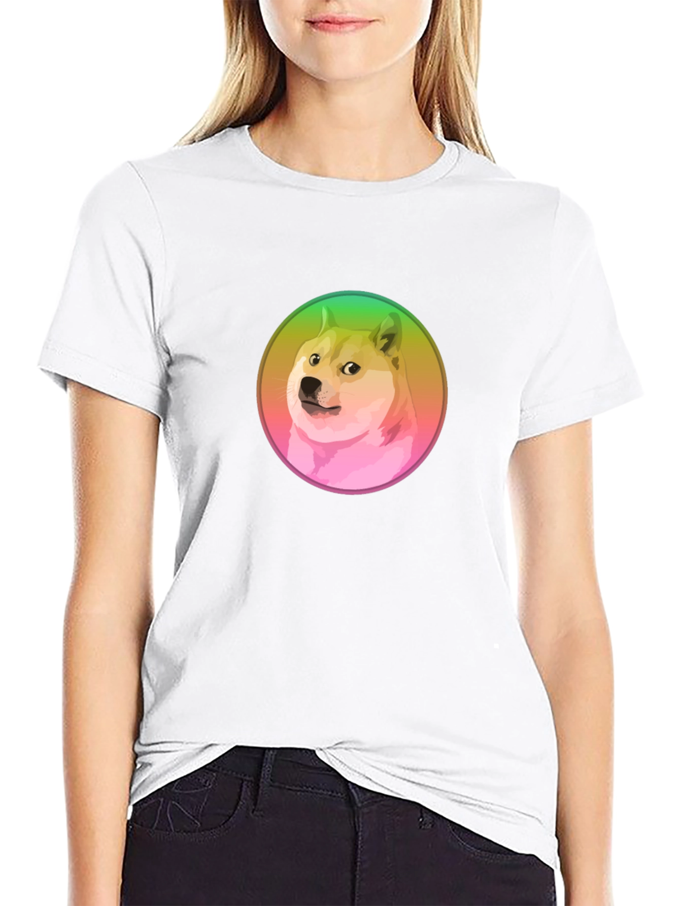 Doge Meme Graphic T-Shirt - Black Crew Neck Tee