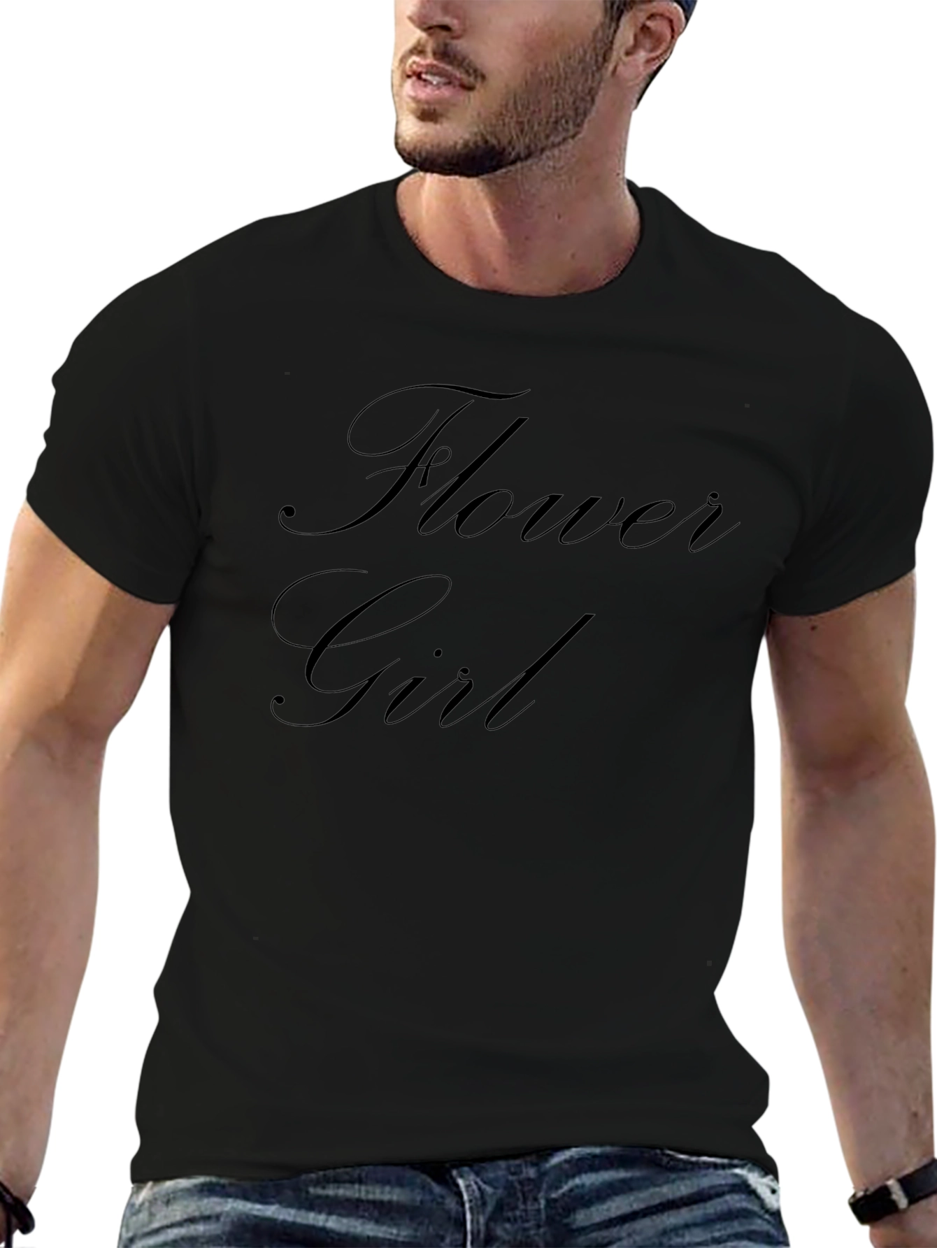 Flower Girl Black Graphic Tee