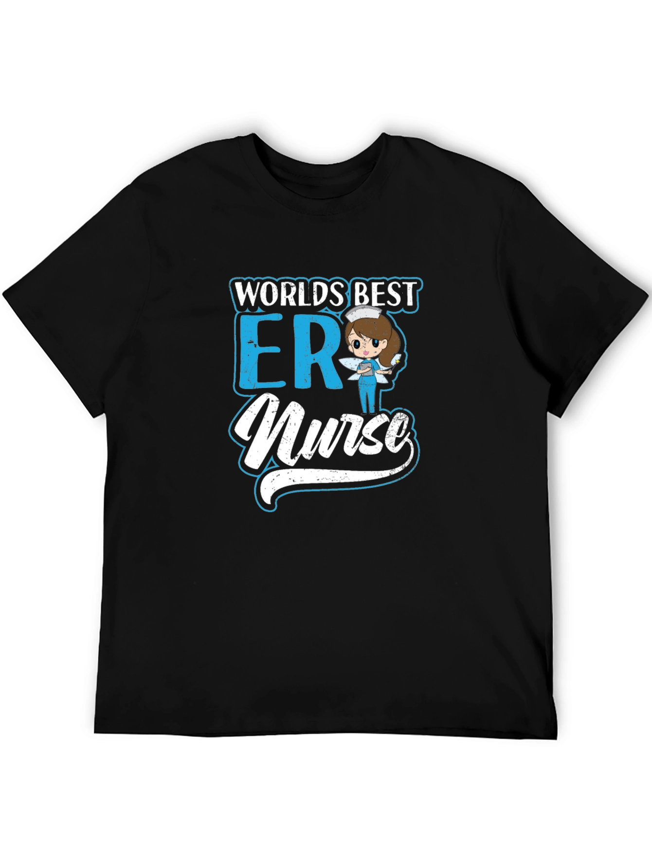 Worlds Best ER Nurse Black Graphic T-Shirt