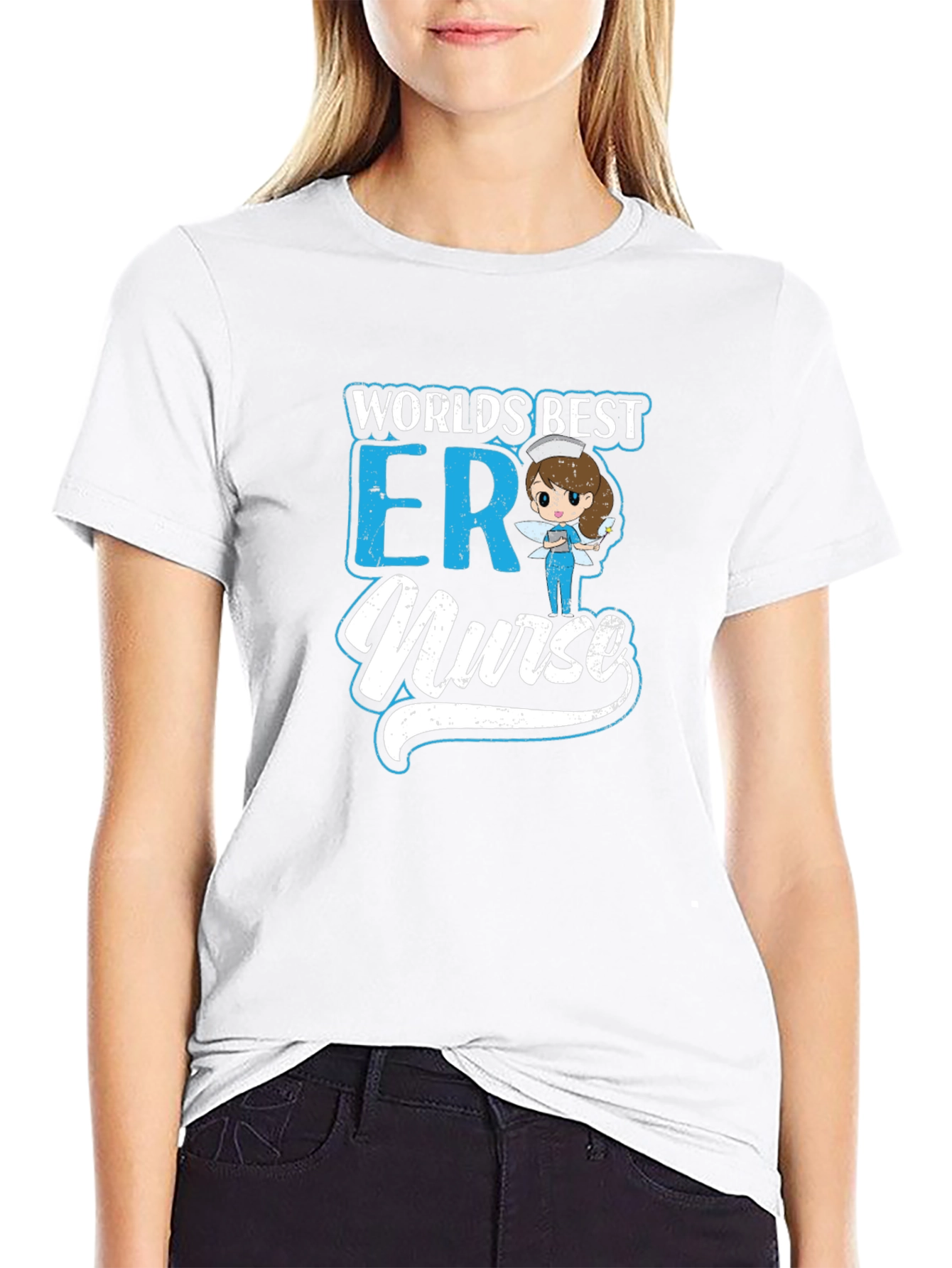 Worlds Best ER Nurse Black Graphic T-Shirt