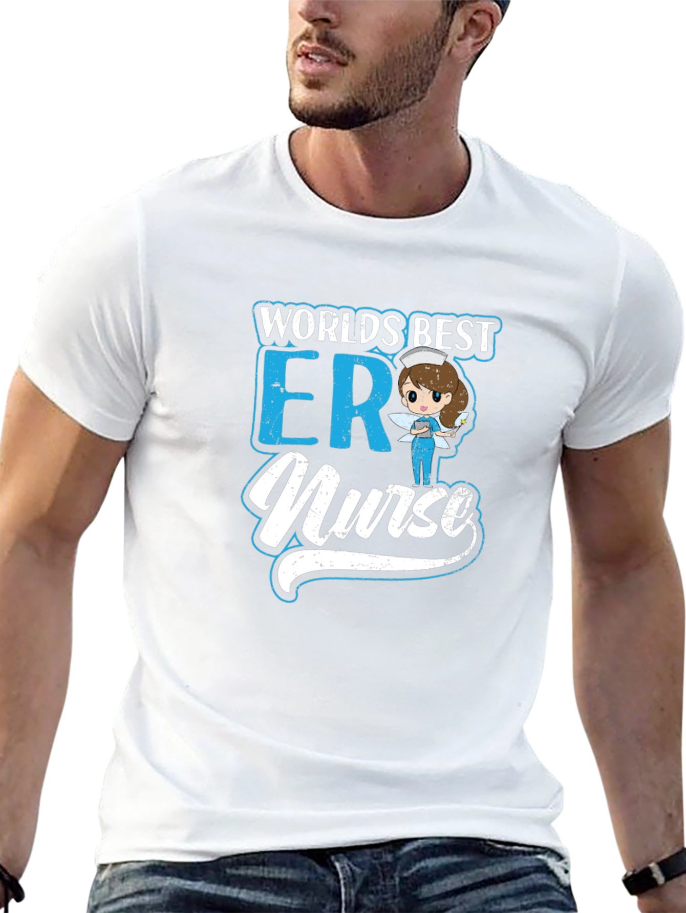 Worlds Best ER Nurse Black Graphic T-Shirt