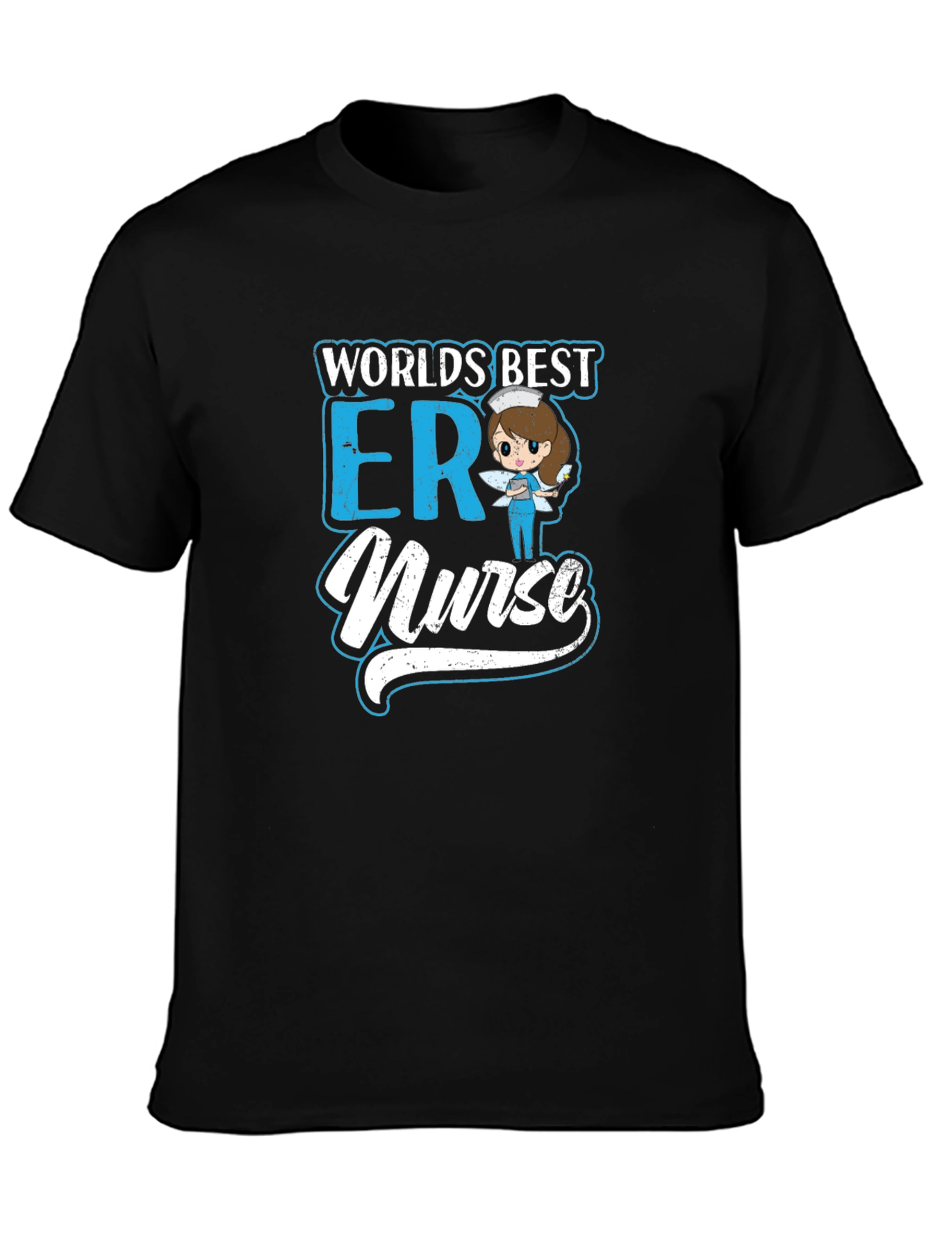 Worlds Best ER Nurse Black Graphic T-Shirt