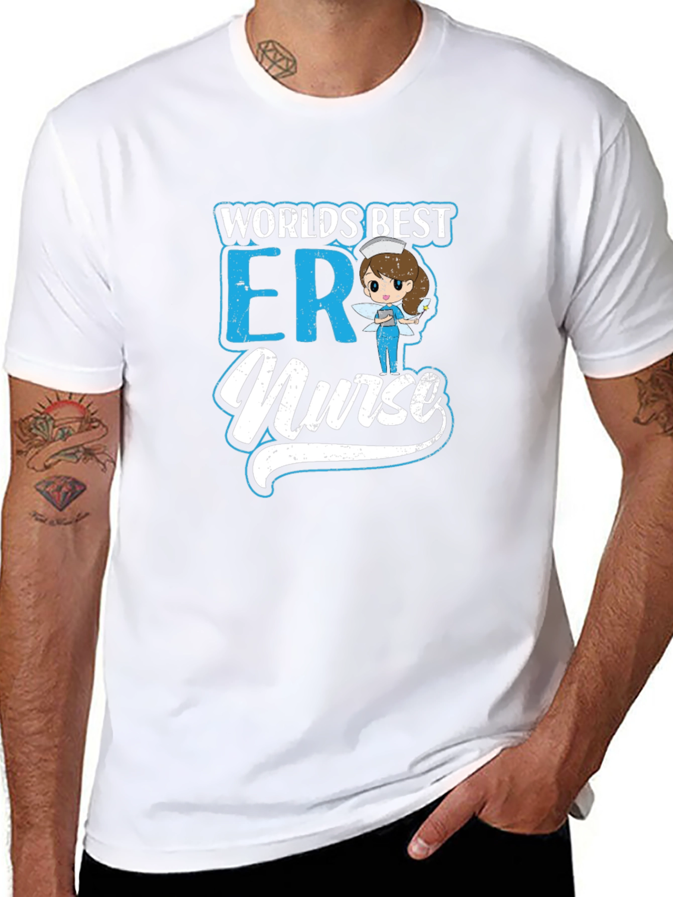 Worlds Best ER Nurse Black Graphic T-Shirt