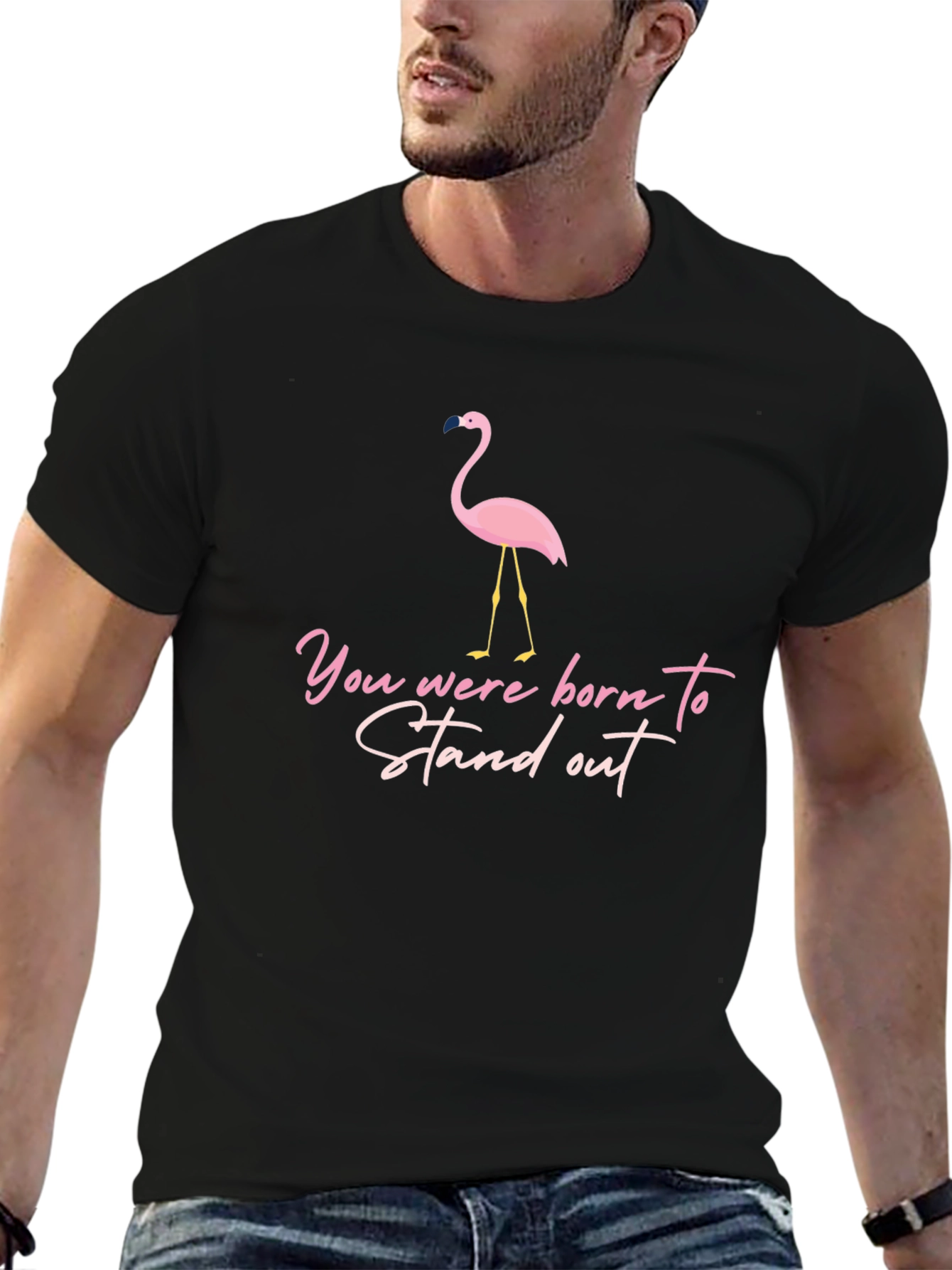 Stand Out Flamingo Graphic T-Shirt