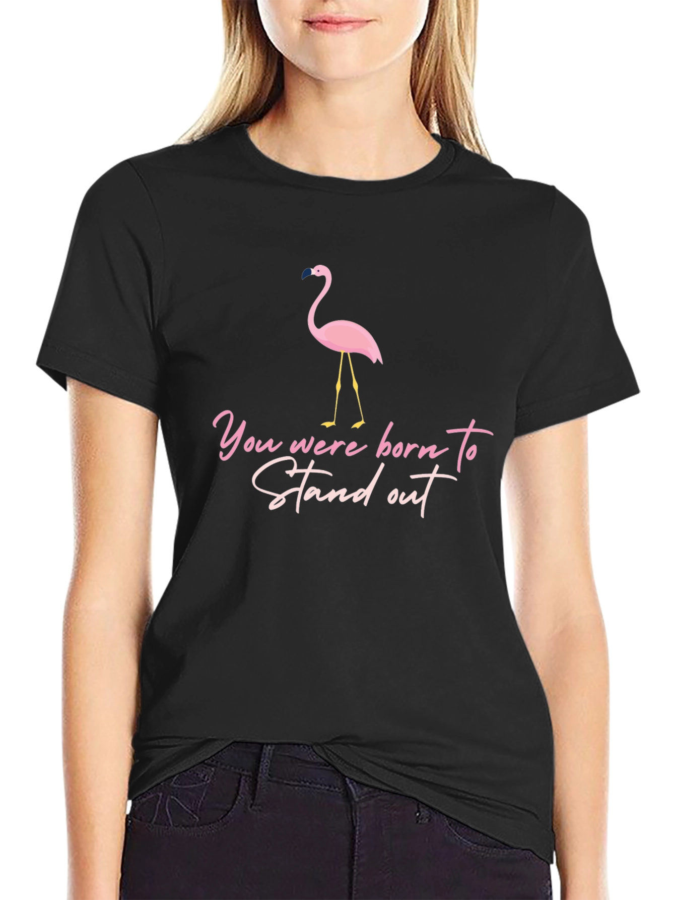 Stand Out Flamingo Graphic T-Shirt