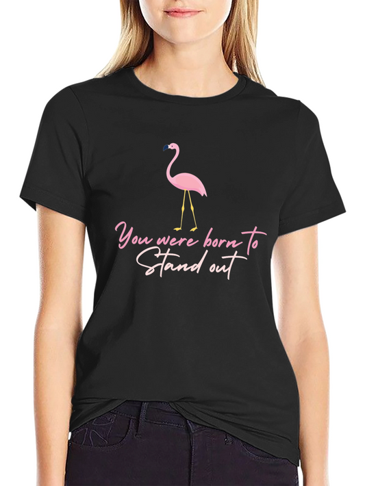 Stand Out Flamingo Graphic T-Shirt