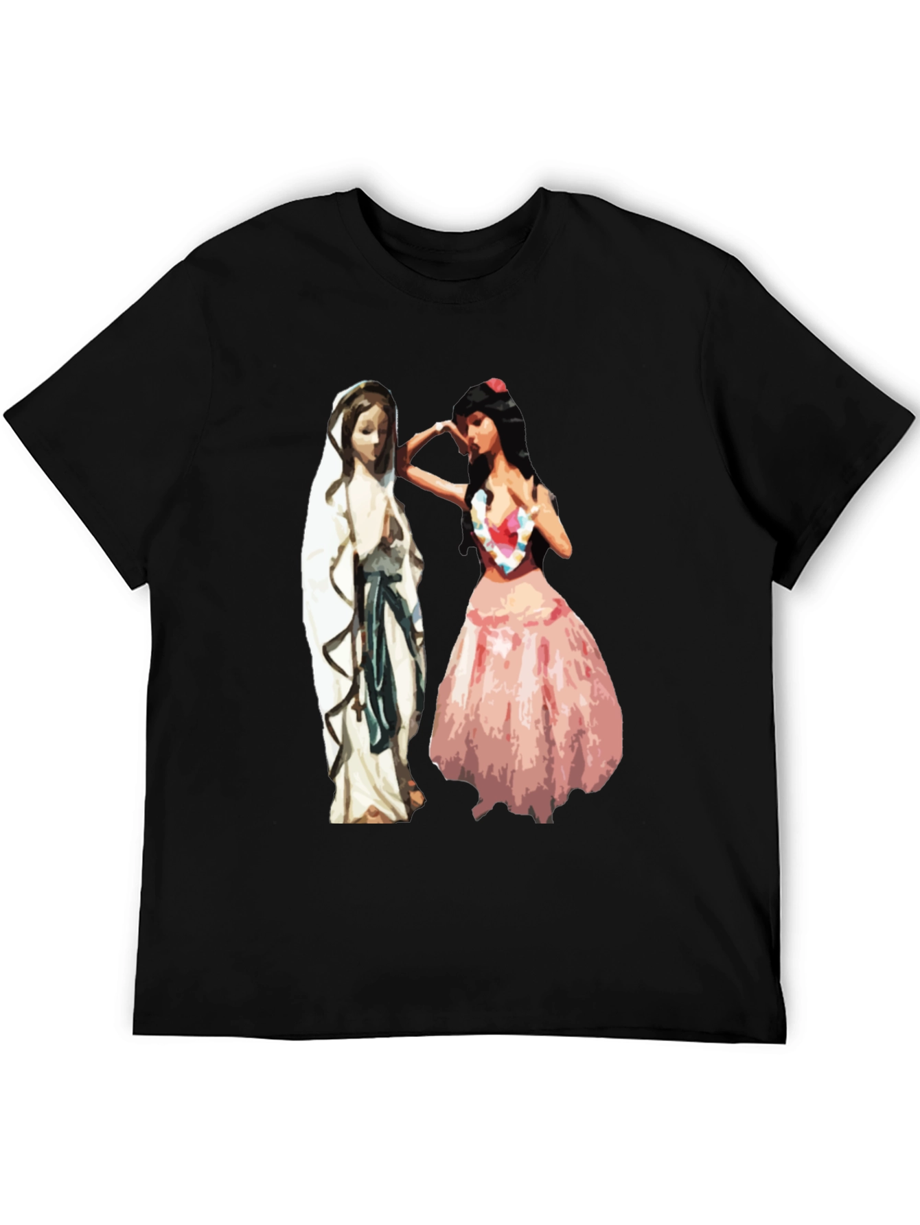 Virgin Mary Hawaiian Hula Dancer Graphic T-Shirt