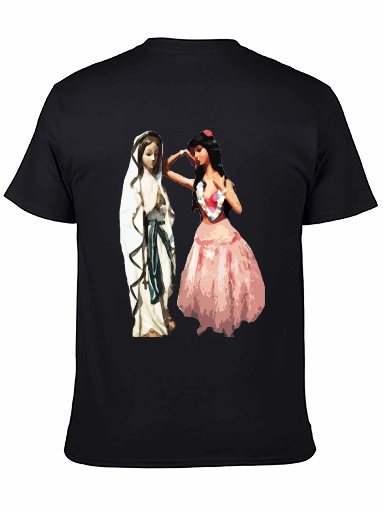 Virgin Mary Hawaiian Hula Dancer Graphic T-Shirt