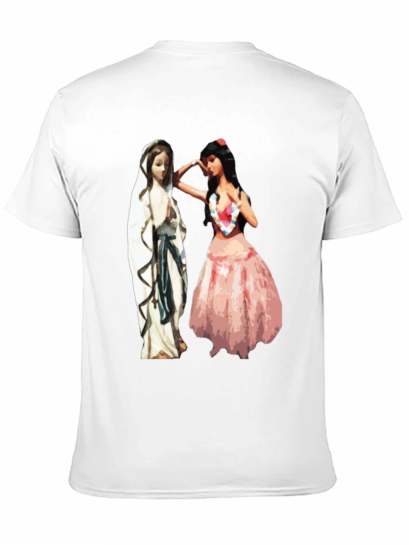 Virgin Mary Hawaiian Hula Dancer Graphic T-Shirt
