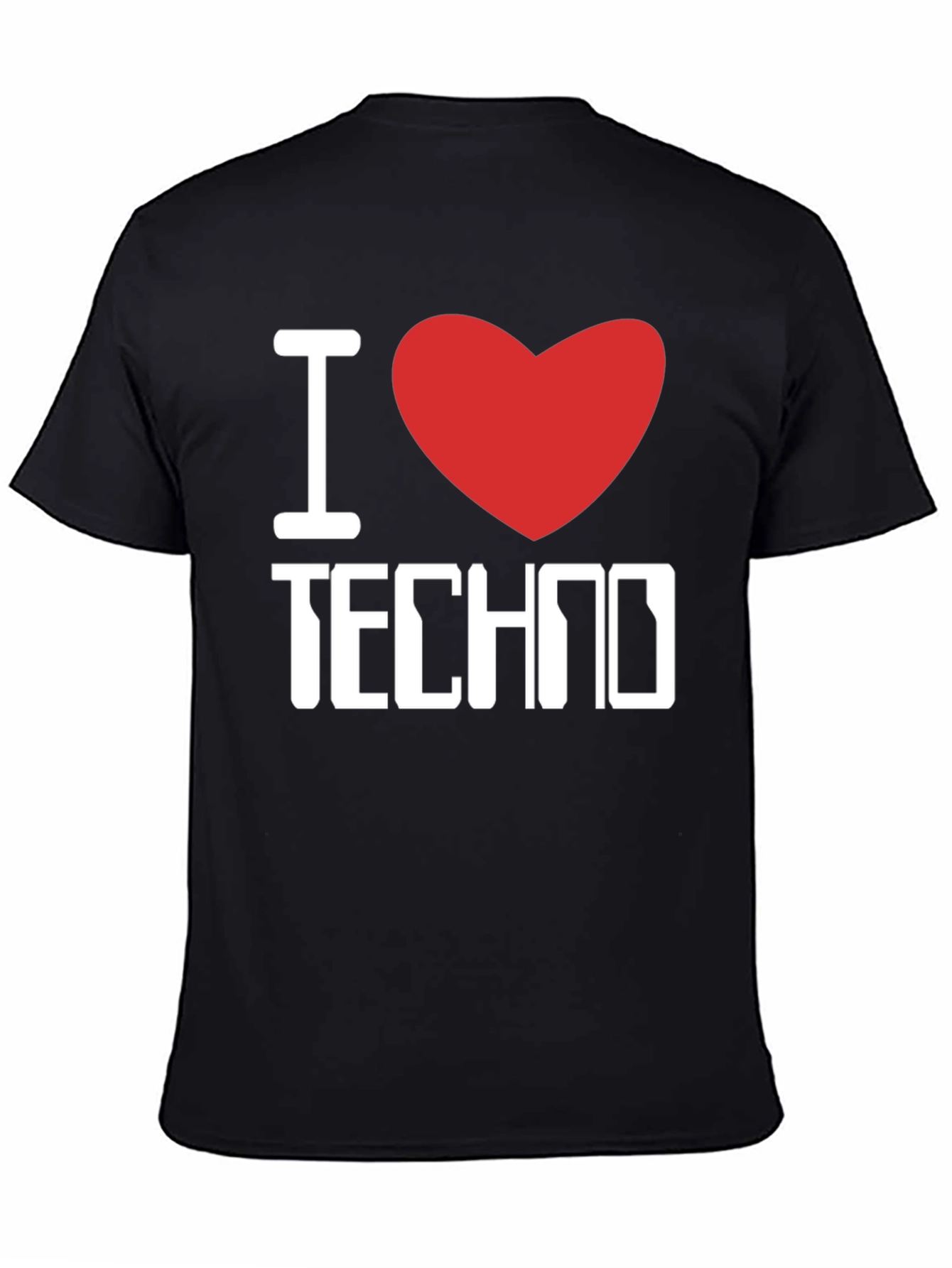 I Love Techno Black T-Shirt - Music Lover Tee