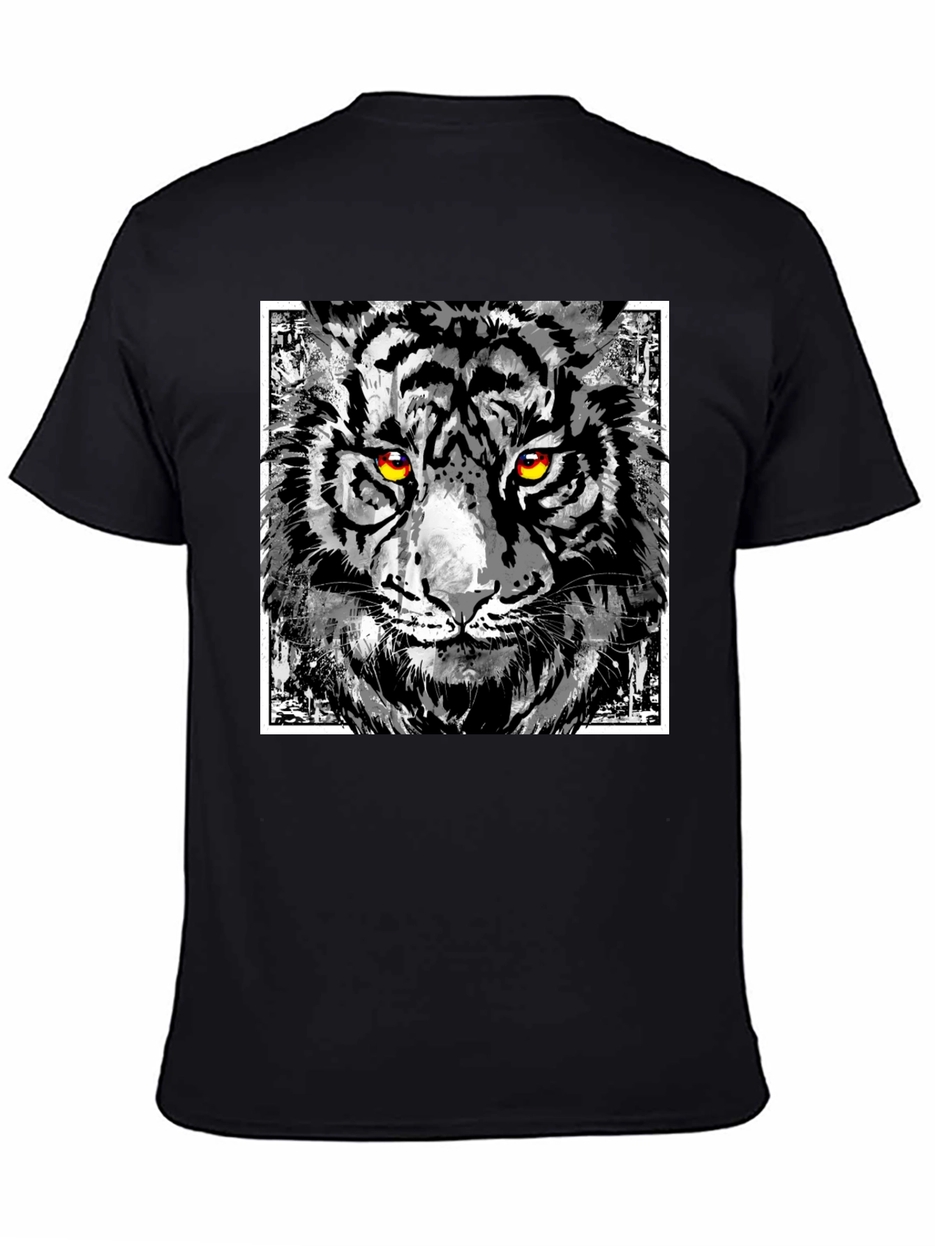Tiger Graphic Print T-Shirt - Mens Black Tee