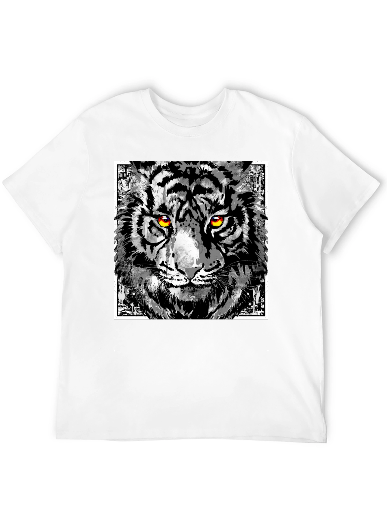 Tiger Graphic Print T-Shirt - Mens Black Tee