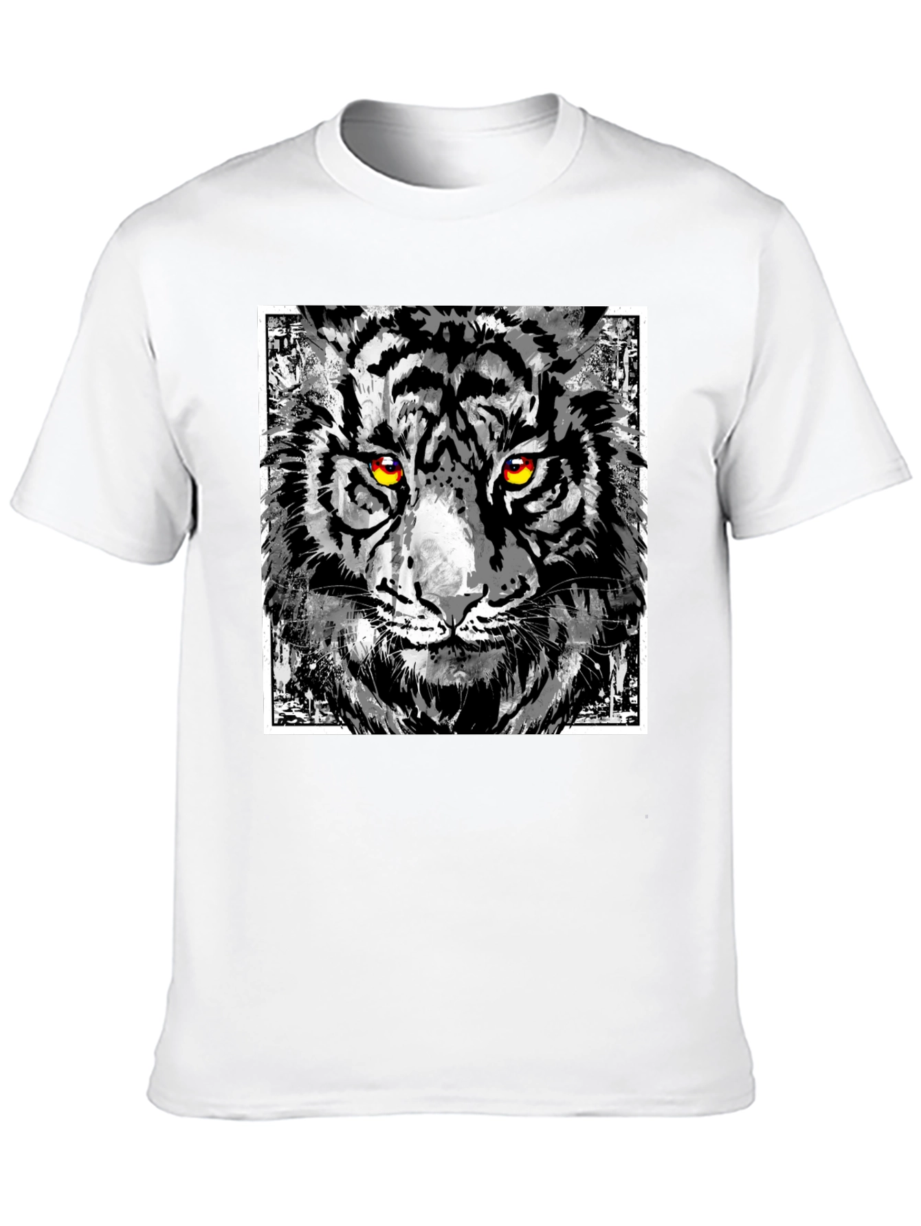 Tiger Graphic Print T-Shirt - Mens Black Tee