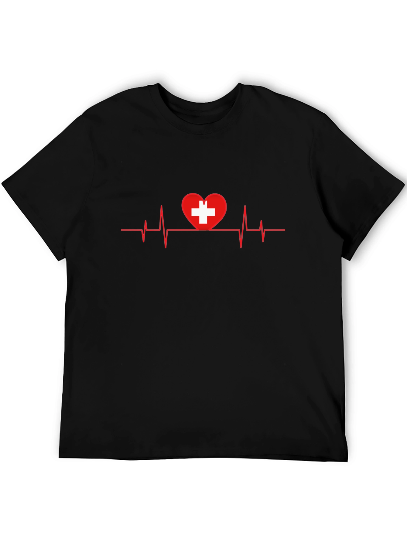 Heartbeat Switzerland Flag Graphic Tee - Casual Comfort