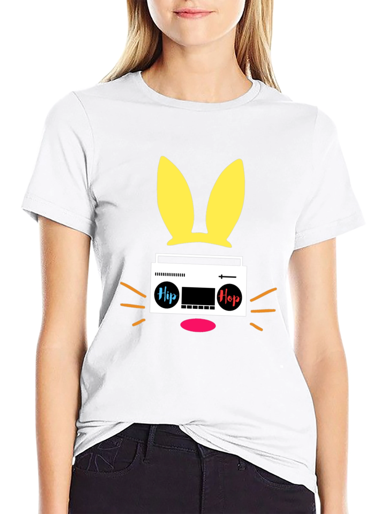 Hip Hop Bunny Black T-Shirt