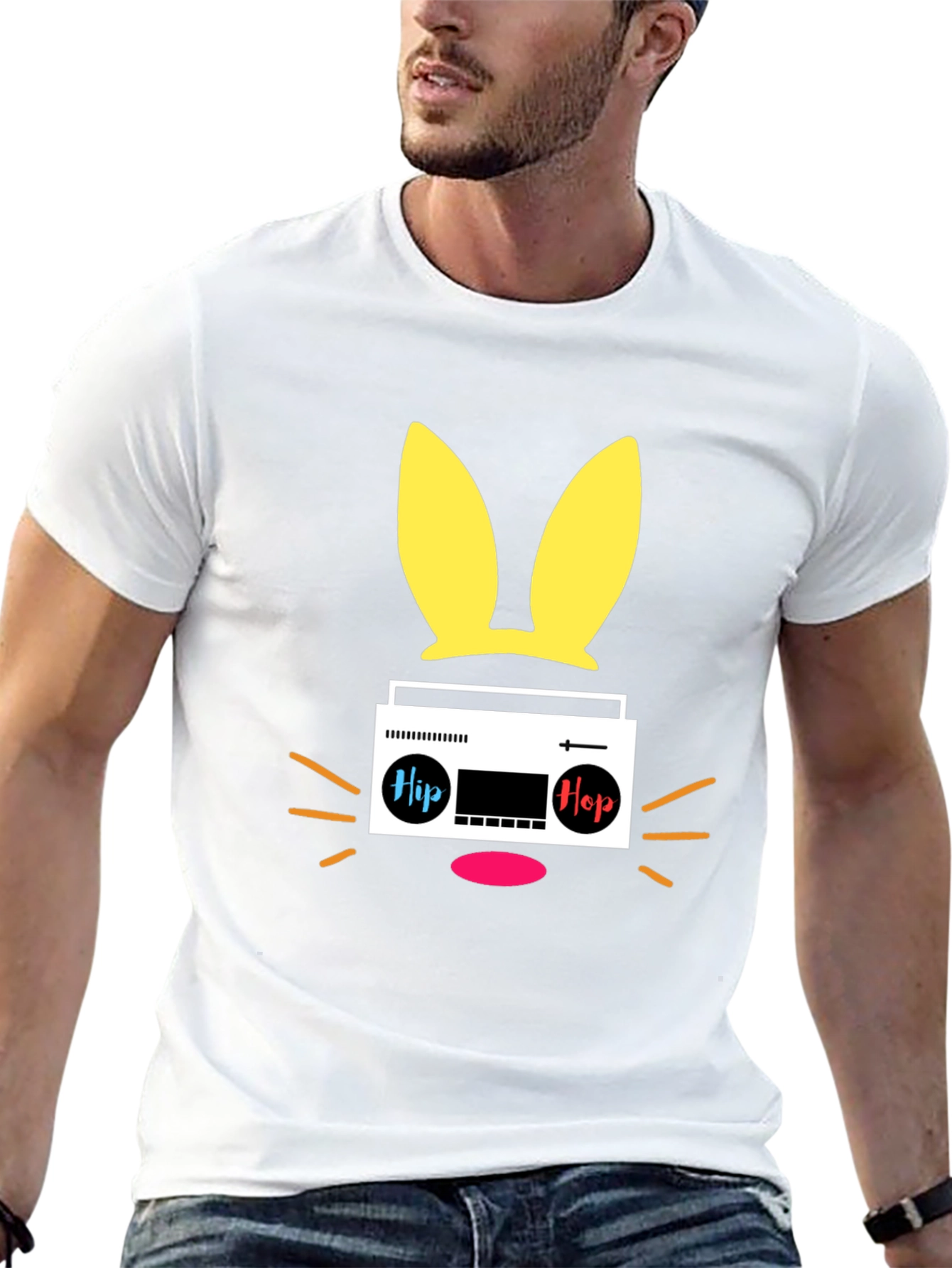 Hip Hop Bunny Black T-Shirt