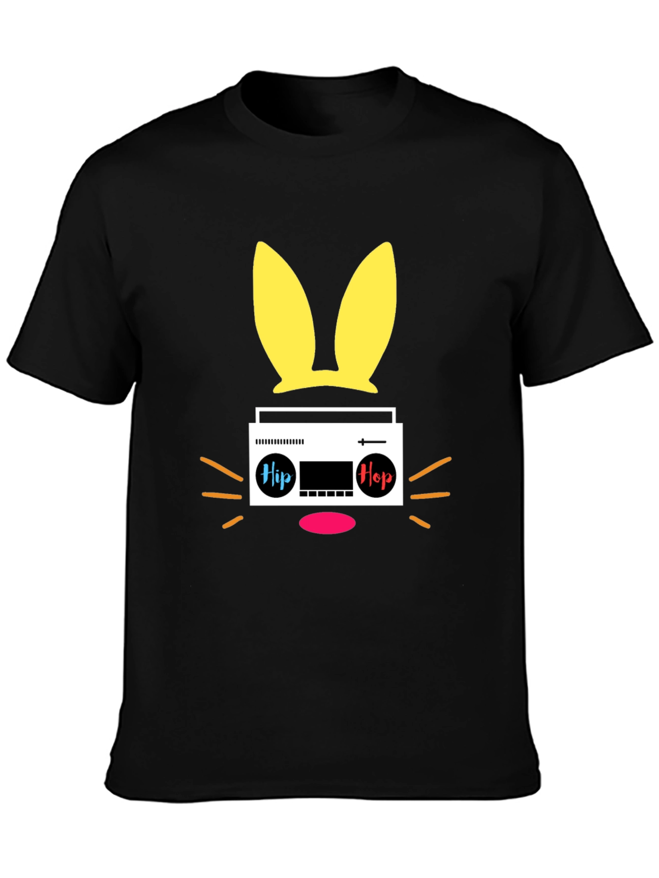 Hip Hop Bunny Black T-Shirt