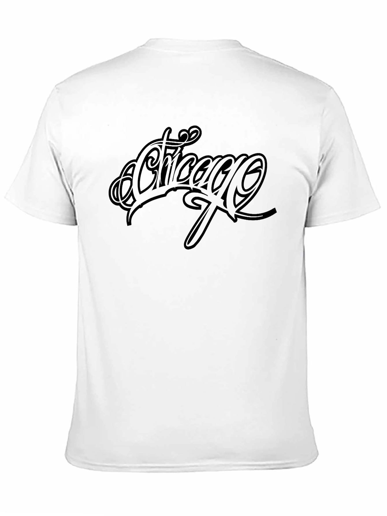 Chicago Script Black Tee - Stylish Graphic T-Shirt