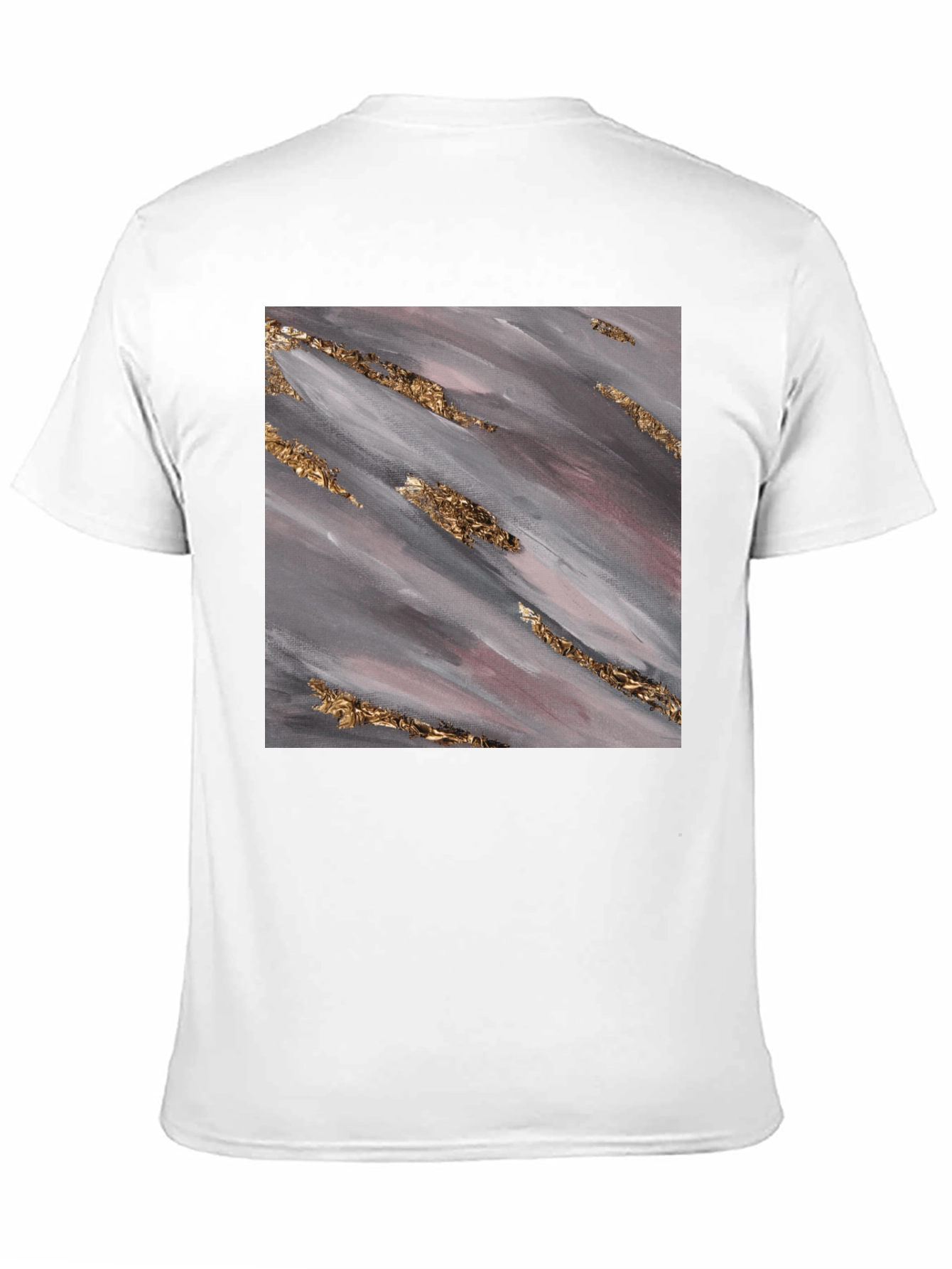 Abstract Gold Streak Graphic Tee - Stylish Black T-Shirt