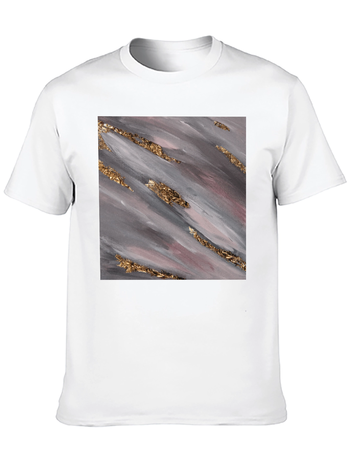 Abstract Gold Streak Graphic Tee - Stylish Black T-Shirt