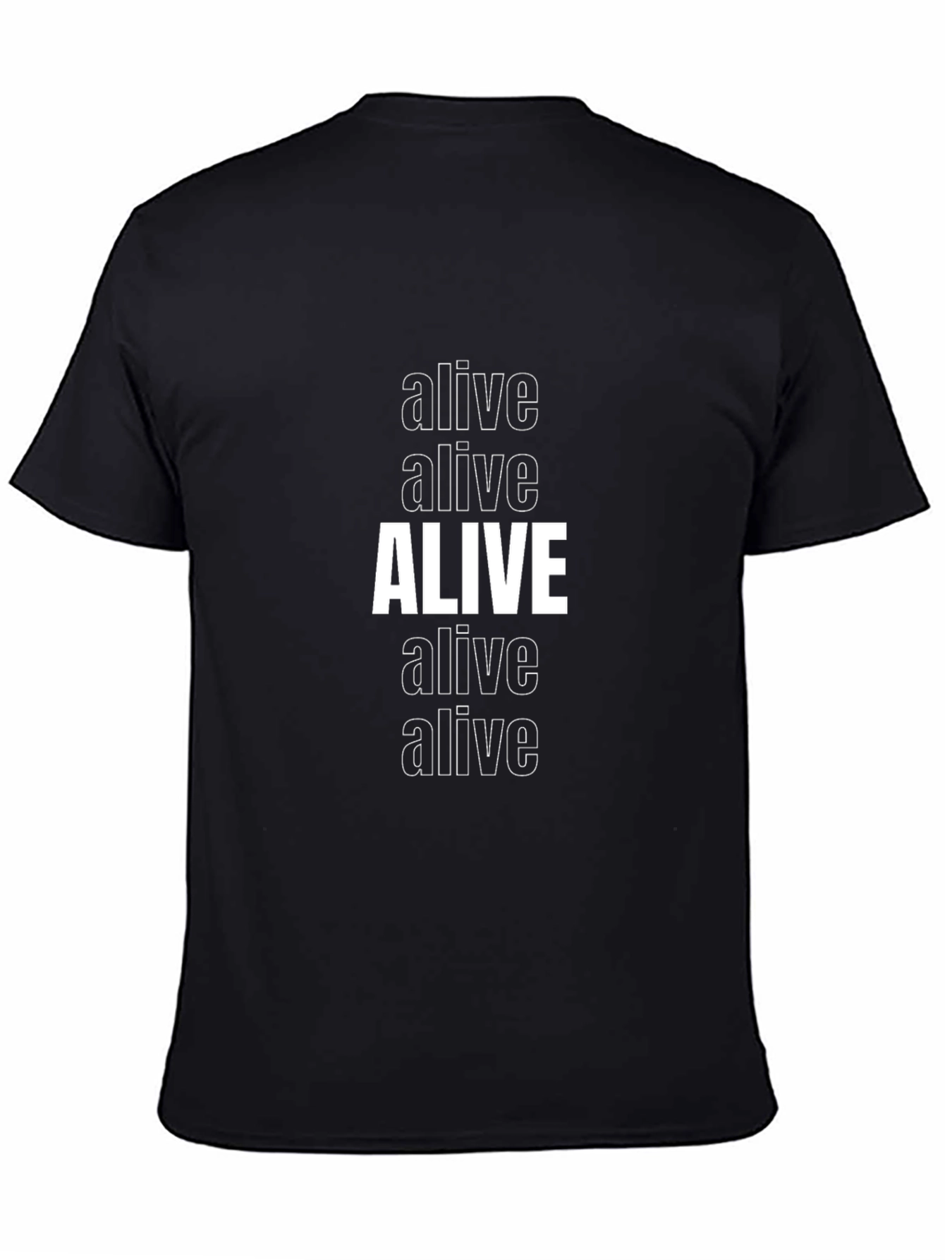 Alive Graphic Print Black T-Shirt