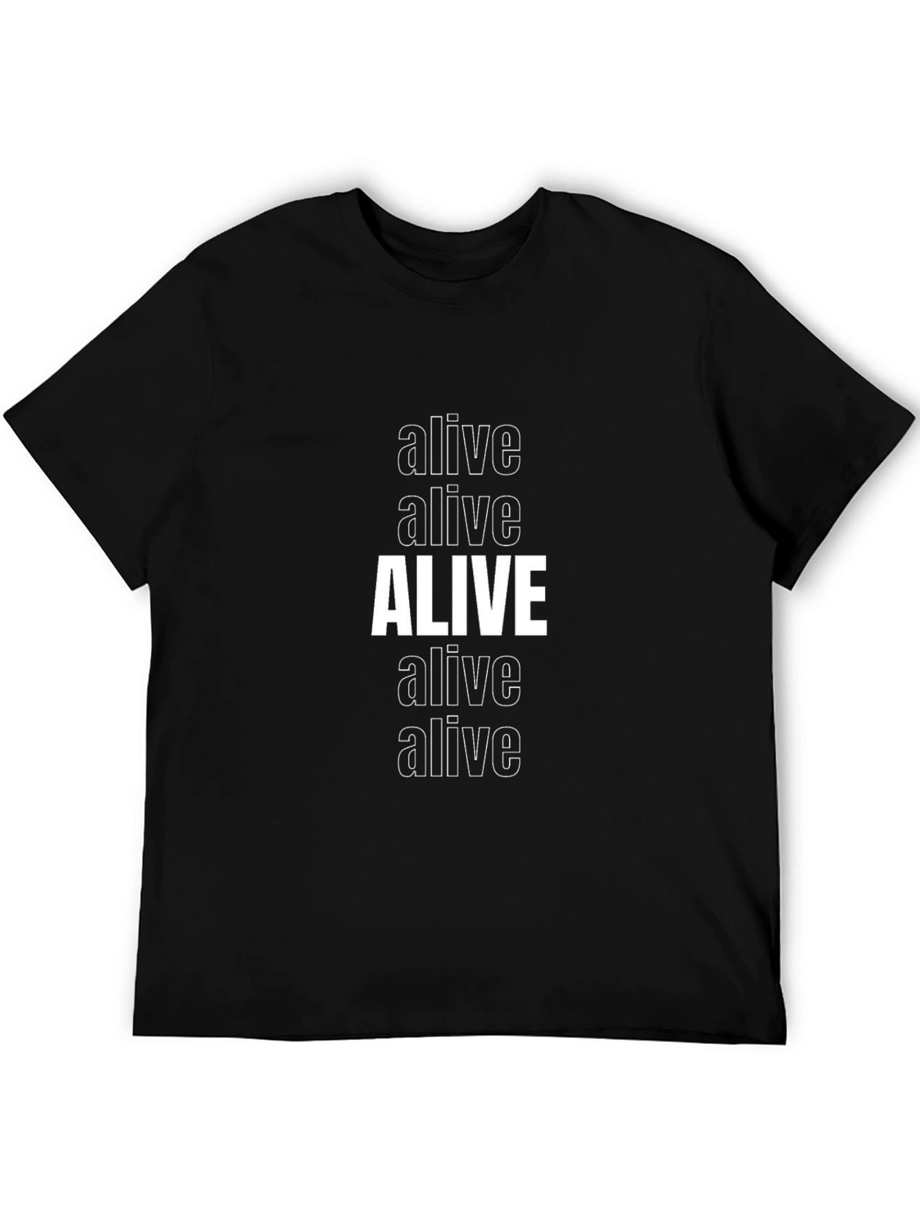 Alive Graphic Print Black T-Shirt