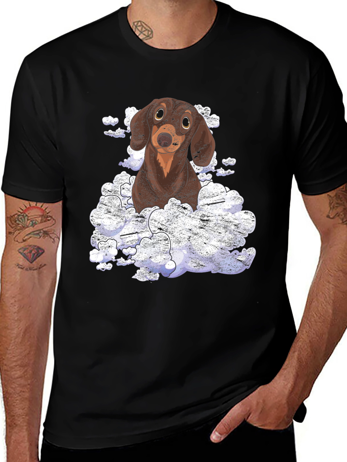 Dachshund in Clouds Graphic Tee