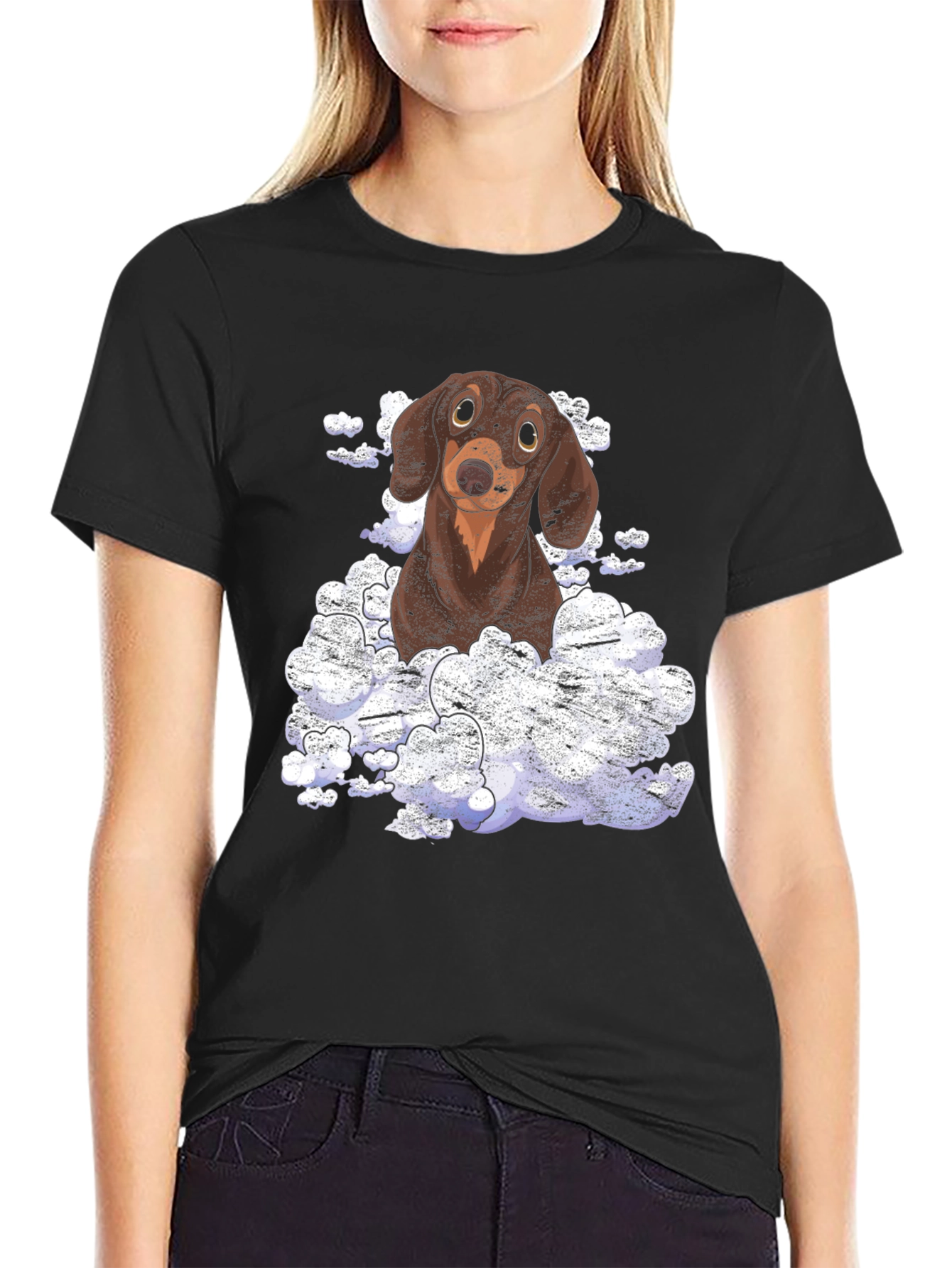 Dachshund in Clouds Graphic Tee